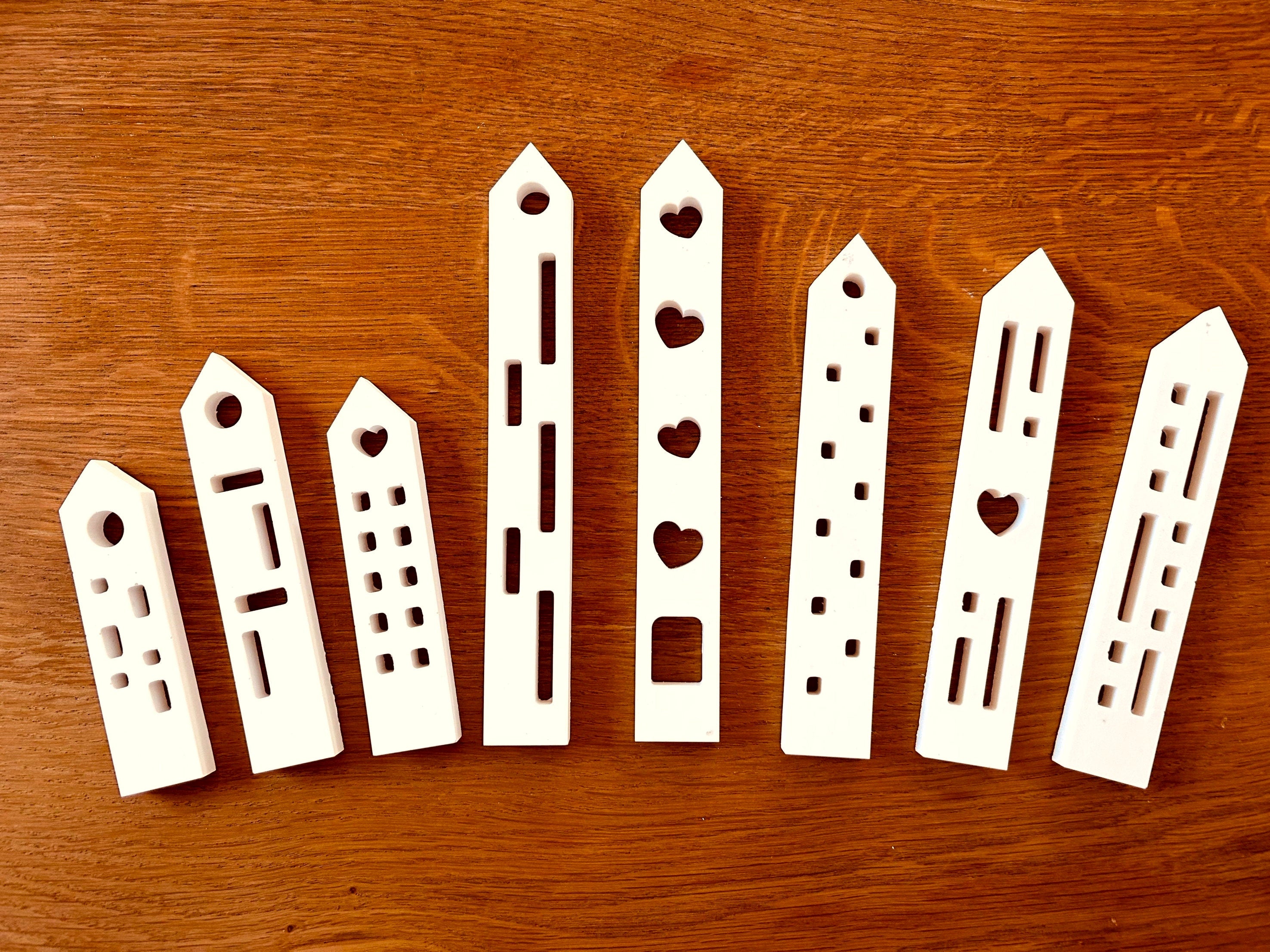 Silikon - Gießform -Klötzchenmatte mit Herzhäusern - Klötzchen Lichthäuser - Lichthausklötzchen - Klötzchen - Windlicht -