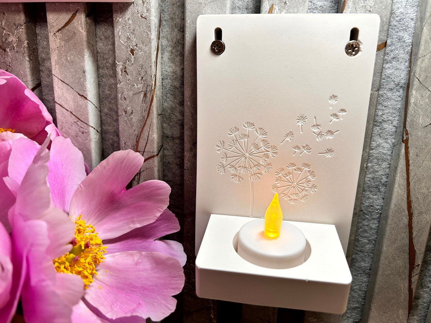 Silikon - Gießform - Wandhalterung mit Pusteblume - Einschieber -