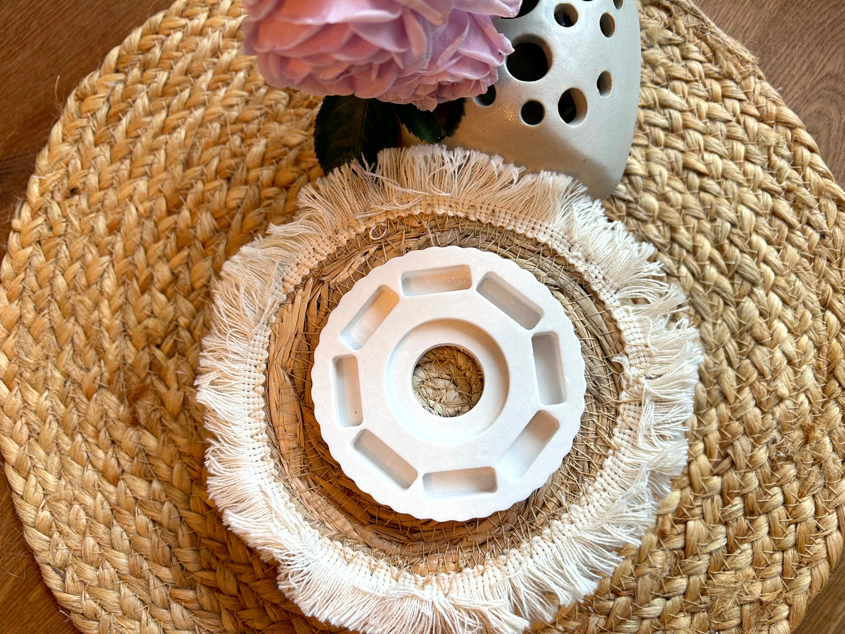 Silikon - Gießform - Windlicht mit Rillen - Klötzchen Lichthäuser - Lichthausklötzchen - Klötzchen - Windlicht -