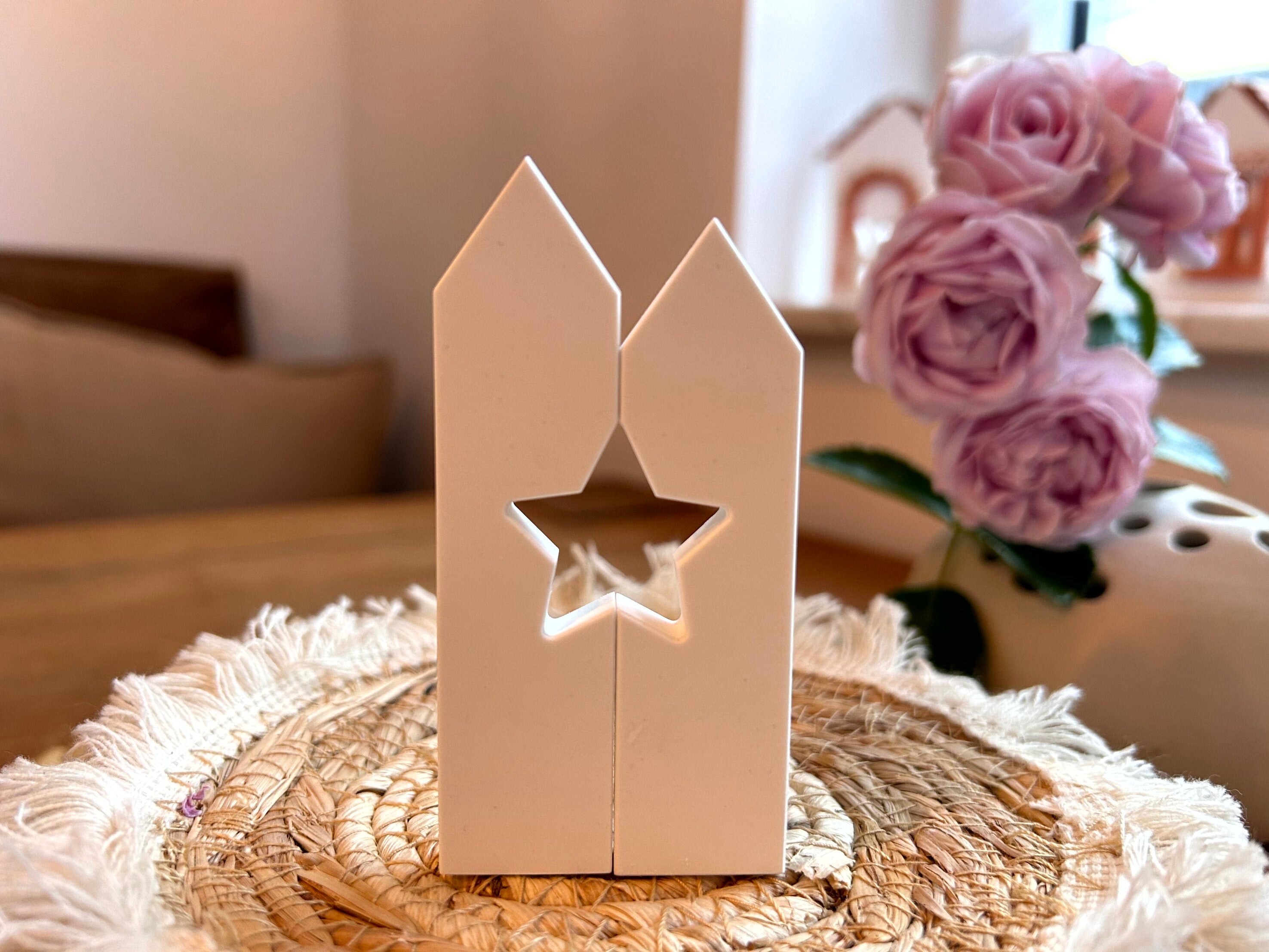 Silikon - Gießform -2Klötzchen mit Stern - Klötzchen Lichthäuser - Lichthausklötzchen - Klötzchen - Windlicht -