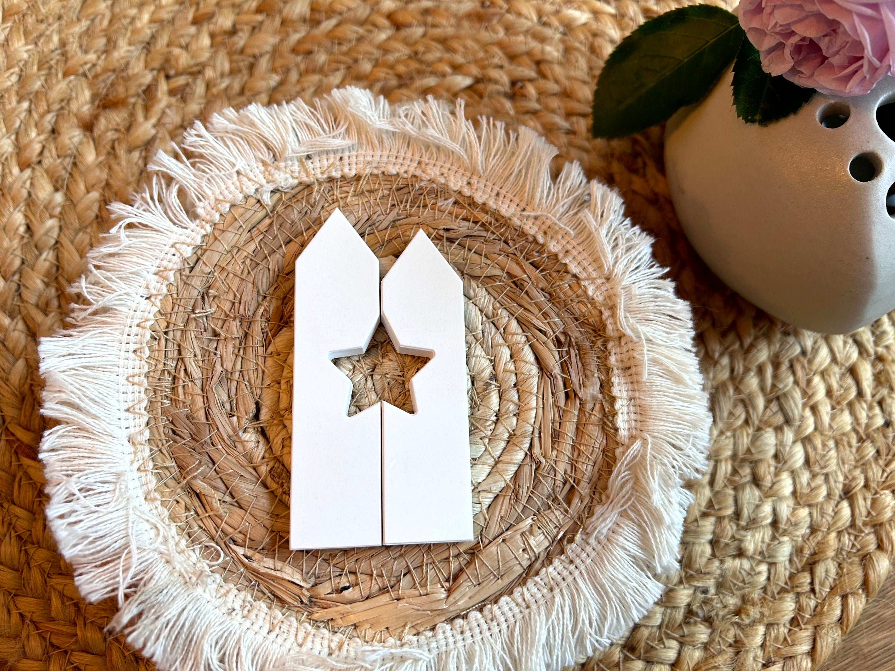 Silikon - Gießform -2Klötzchen mit Stern - Klötzchen Lichthäuser - Lichthausklötzchen - Klötzchen - Windlicht -