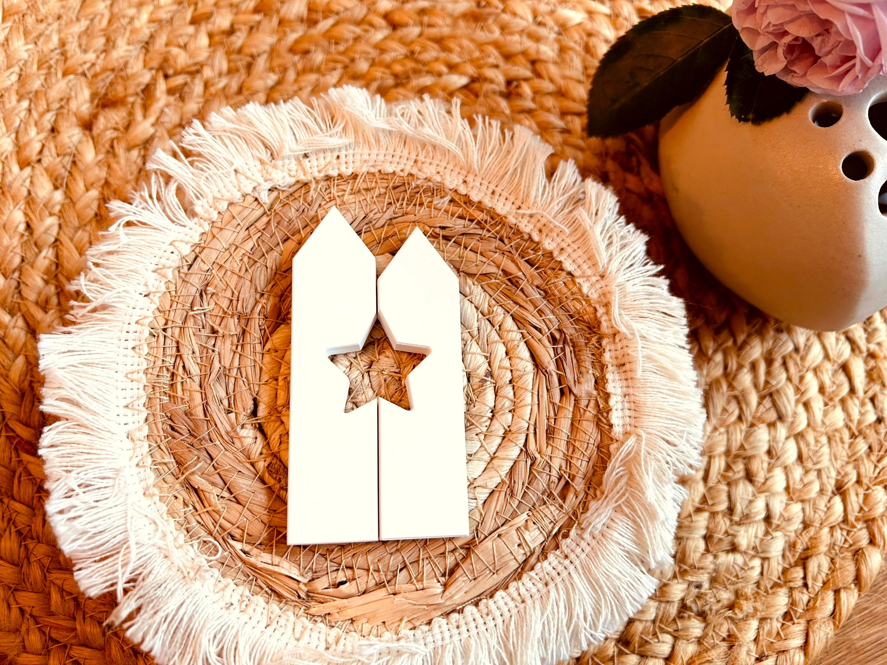 Silikon - Gießform -2Klötzchen mit Stern - Klötzchen Lichthäuser - Lichthausklötzchen - Klötzchen - Windlicht -