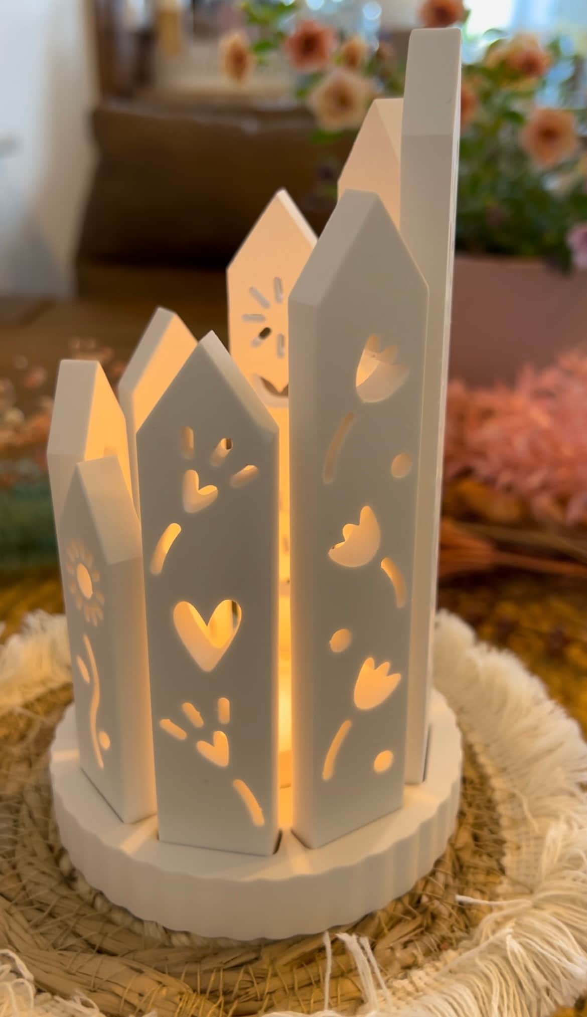 Silikon - Gießform -Klötzchenmatte Floral - Klötzchen Lichthäuser - Lichthausklötzchen - Klötzchen - Windlicht - Sommerwindlicht -