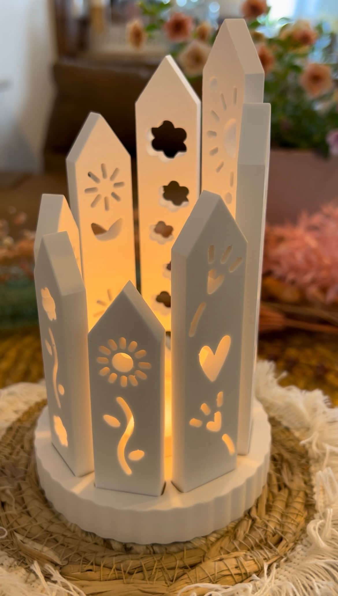 Silikon - Gießform -Klötzchenmatte Floral - Klötzchen Lichthäuser - Lichthausklötzchen - Klötzchen - Windlicht - Sommerwindlicht -