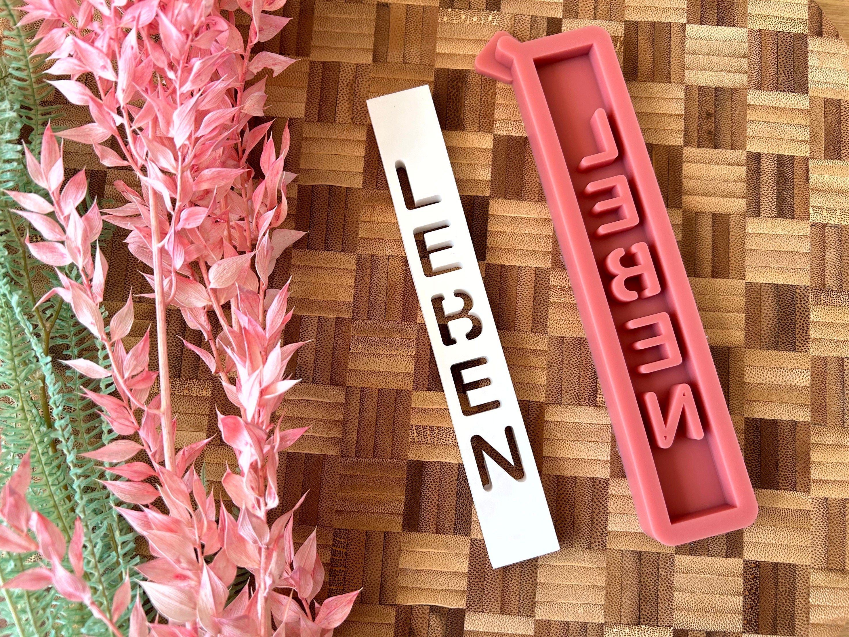 Silikon - Gießform -Klötzchen LEBEN Schriftzug- Klötzchen Lichthäuser - Lichthausklötzchen - Klötzchen - Windlicht - Sommerwindlicht -