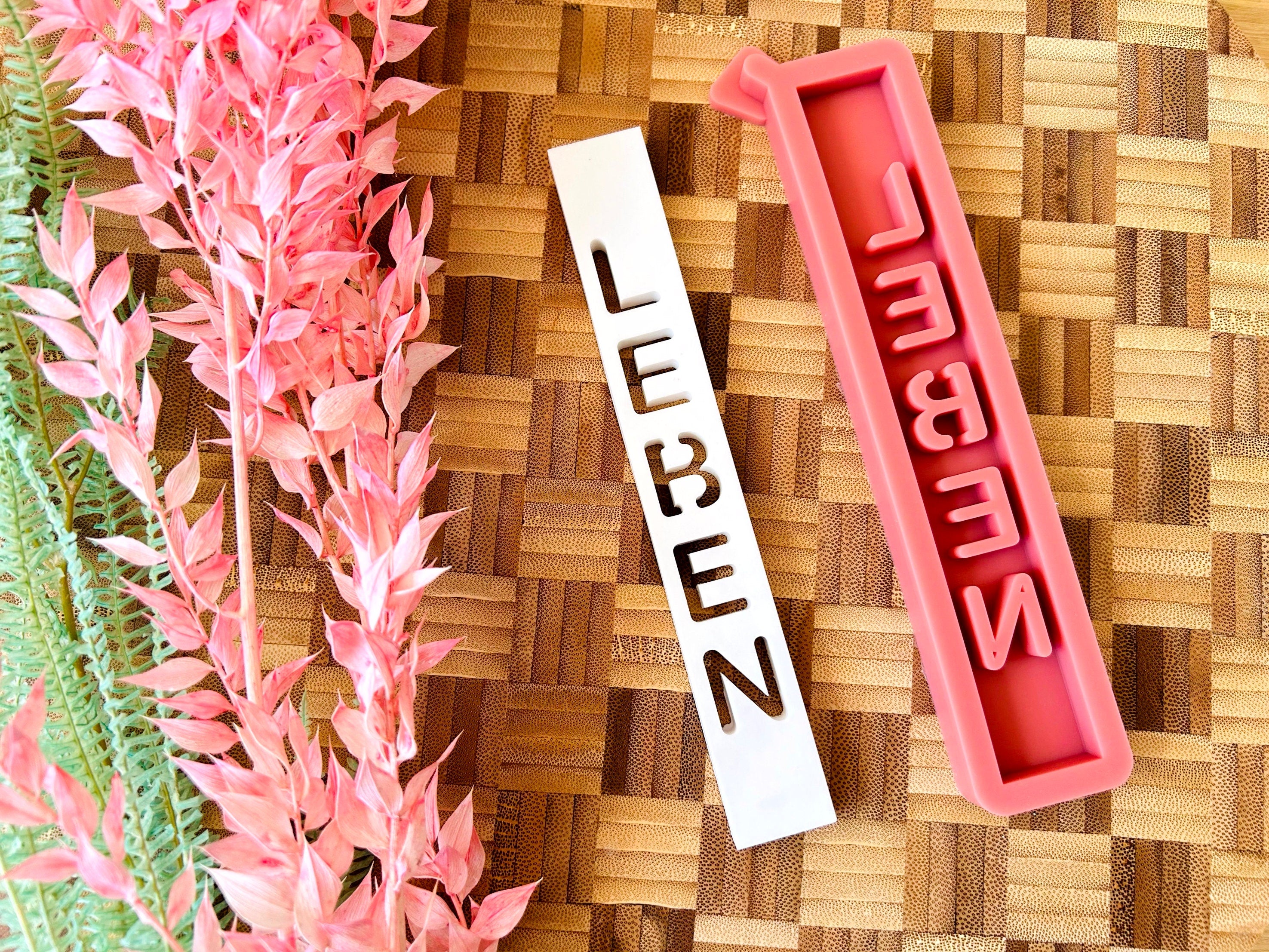 Silikon - Gießform -Klötzchen LEBEN Schriftzug- Klötzchen Lichthäuser - Lichthausklötzchen - Klötzchen - Windlicht - Sommerwindlicht -