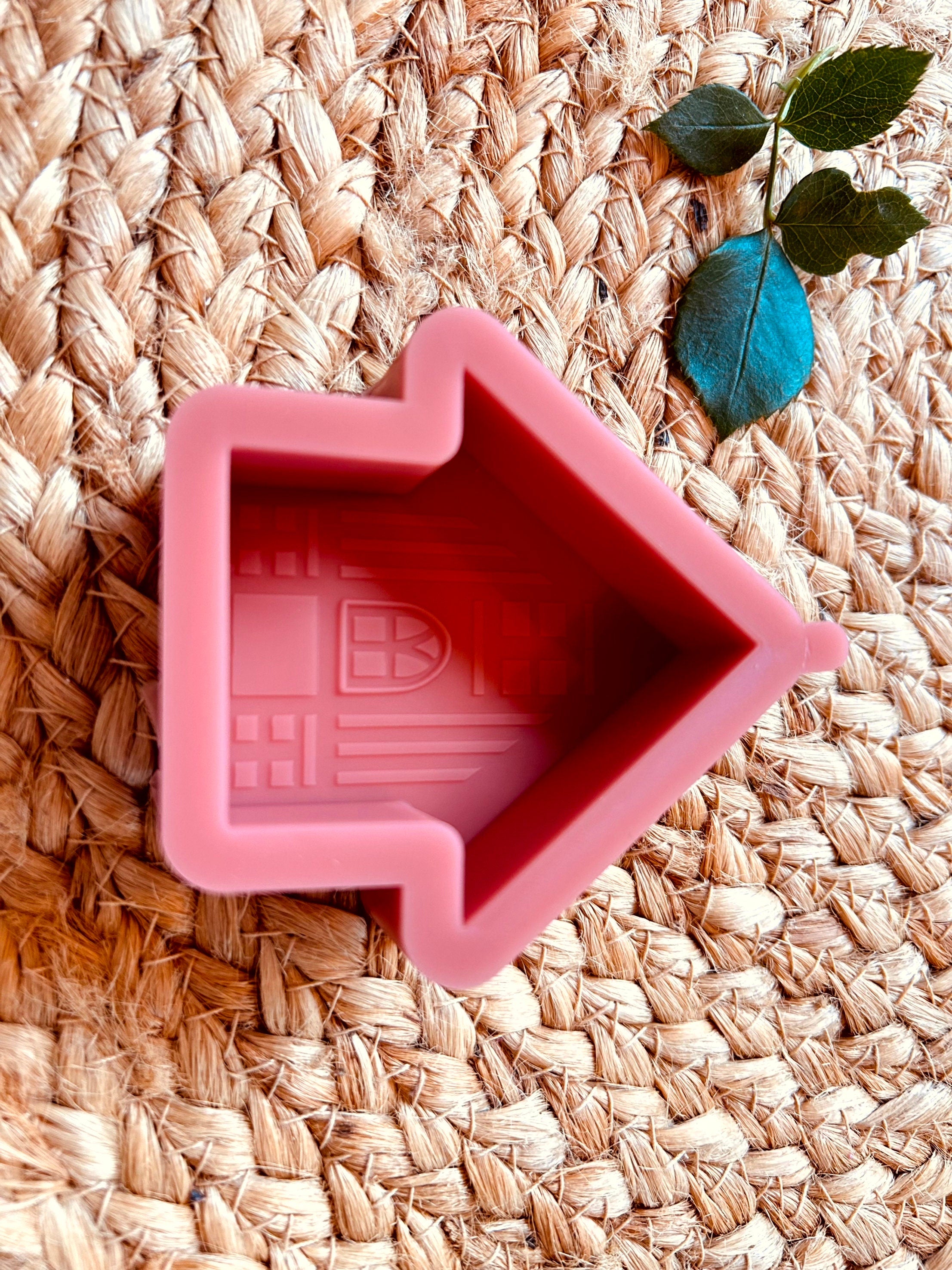 Silikon - Gießform - Mini-Kirchen-Haus - Graviert -