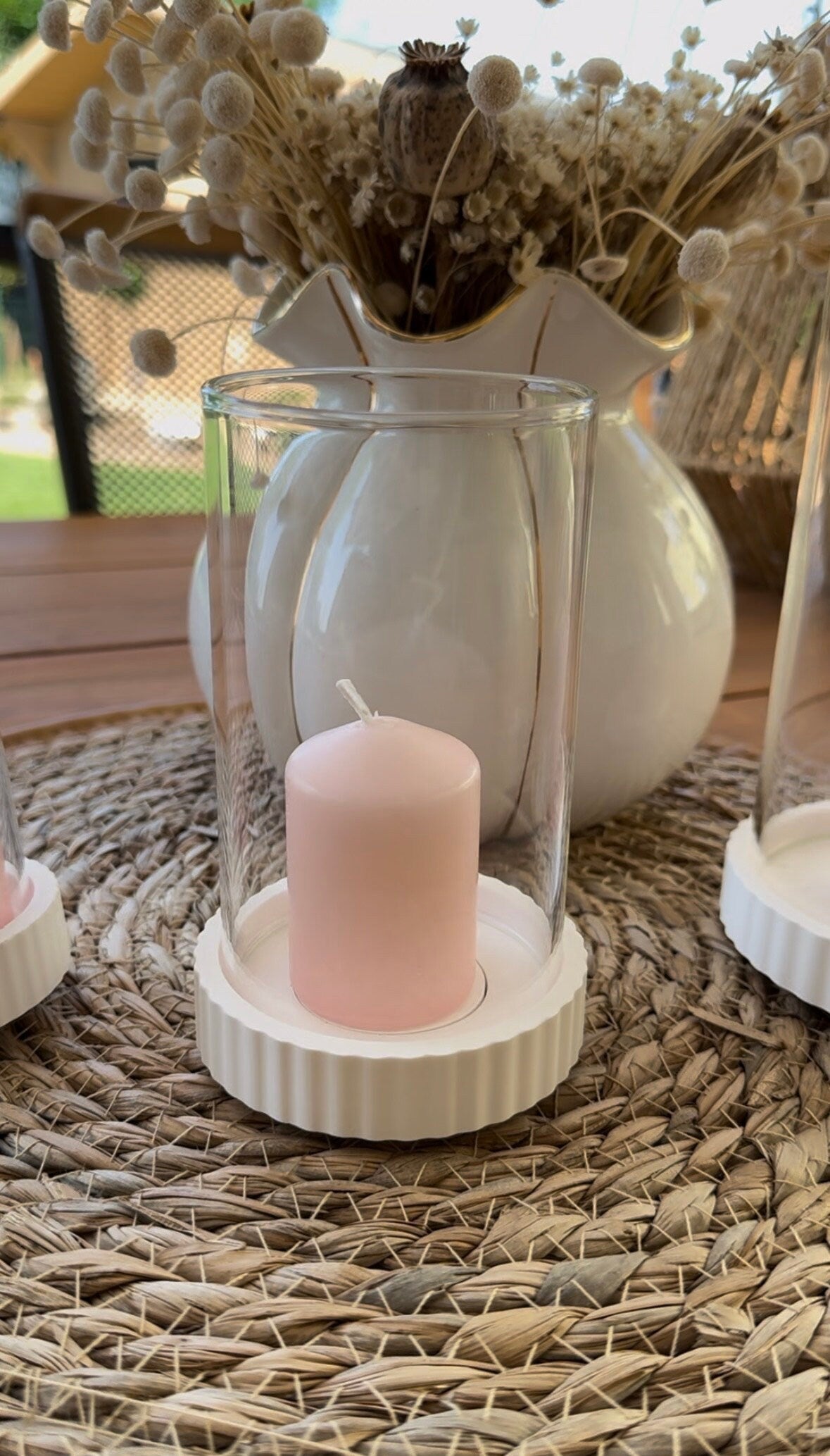 Silikon - Gießform - Gartenfackel - Windlicht - Fackelhalter - Fackellicht - mit Rillen -