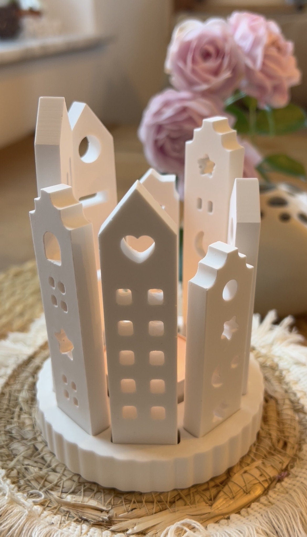 Silikon - Gießform - Windlicht mit Rillen - Klötzchen Lichthäuser - Lichthausklötzchen - Klötzchen - Windlicht -