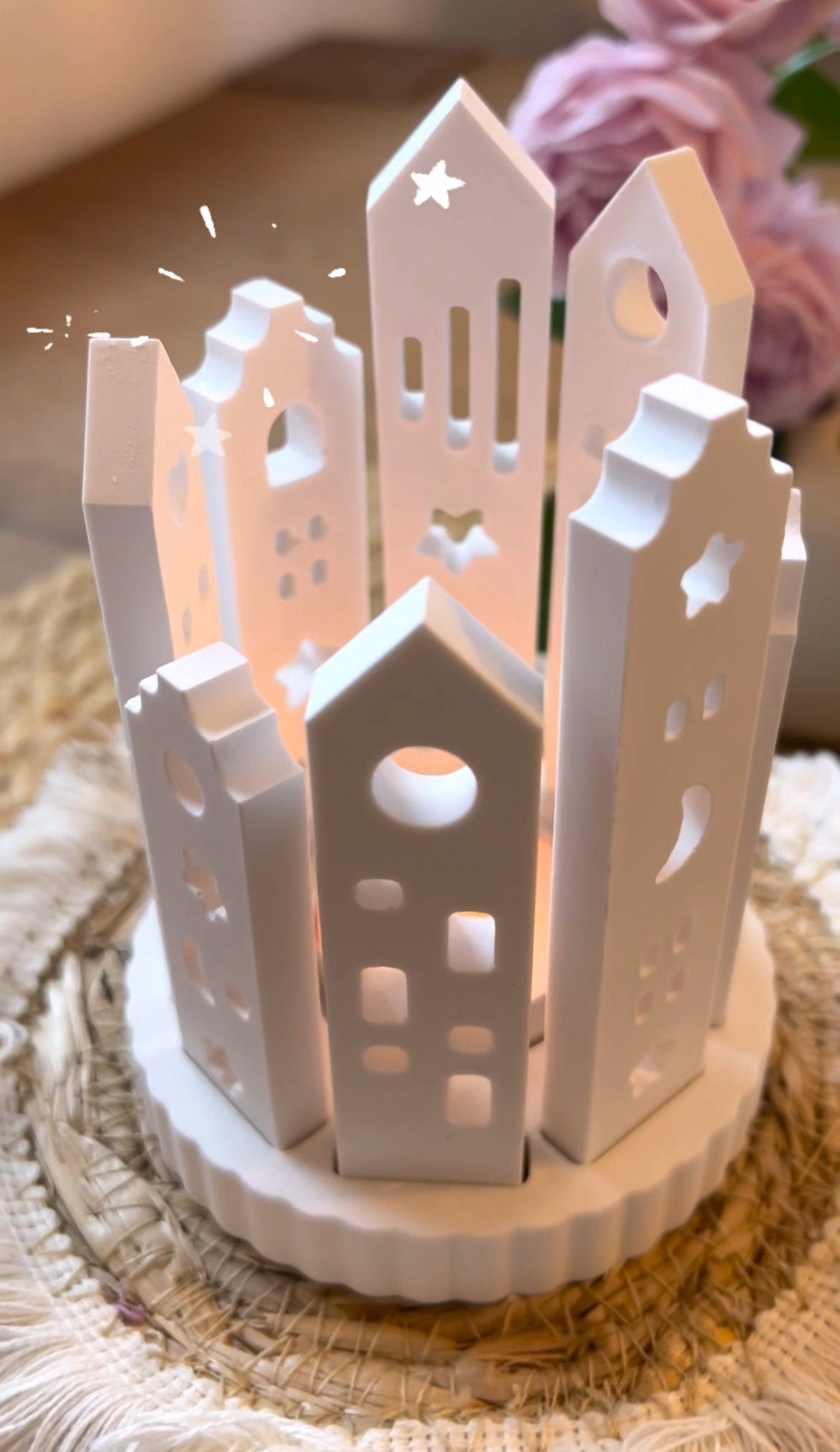 Silikon - Gießform - Windlicht mit Rillen - Klötzchen Lichthäuser - Lichthausklötzchen - Klötzchen - Windlicht -