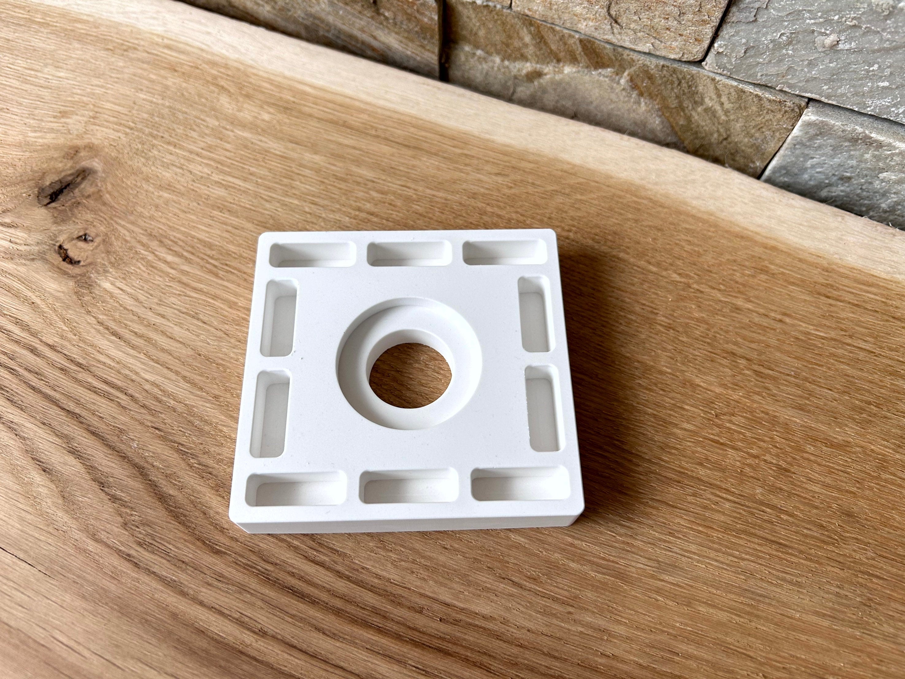 Silikon - Gießform - Windlicht Rechteckig für 10 Klötzchen - Klötzchen Lichthäuser - Lichthausklötzchen - Klötzchen - Windlicht -