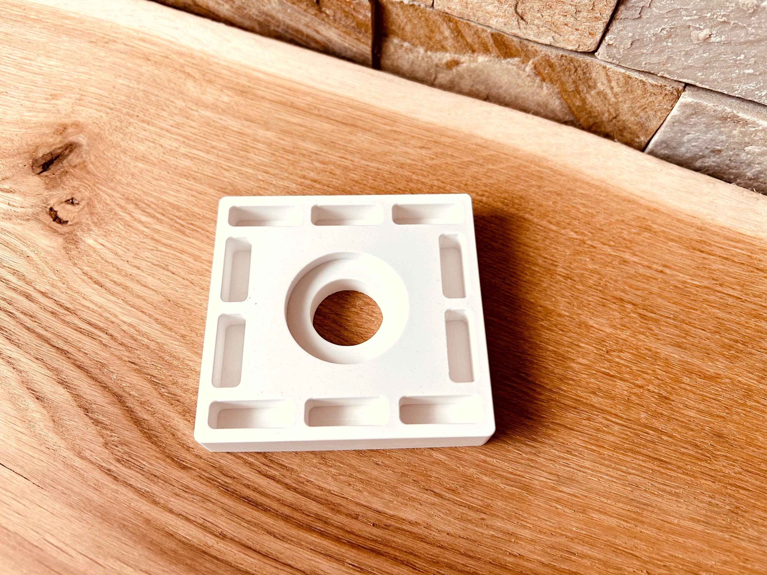 Silikon - Gießform - Windlicht Rechteckig für 10 Klötzchen - Klötzchen Lichthäuser - Lichthausklötzchen - Klötzchen - Windlicht -