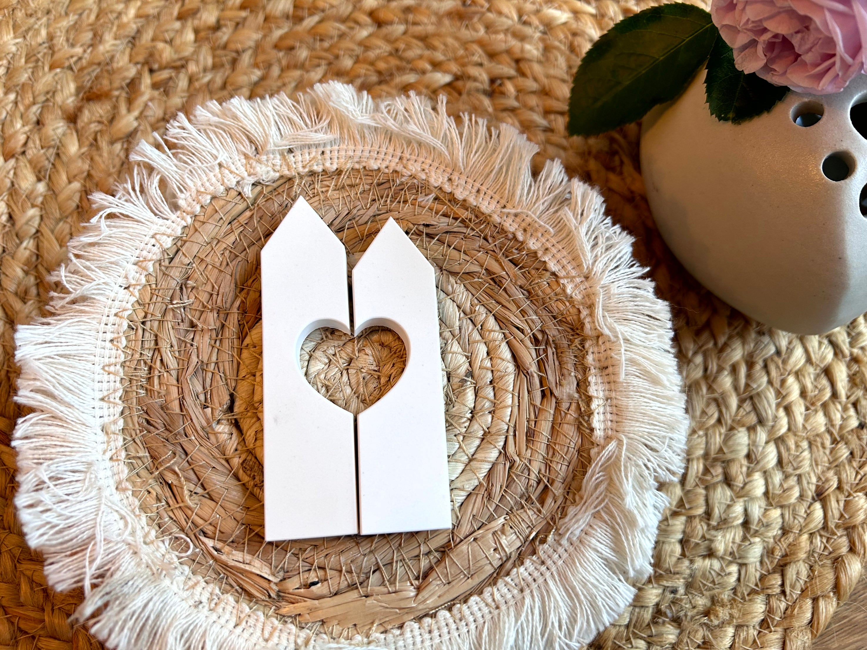 Silikon - Gießform -2Klötzchen mit Herz - Klötzchen Lichthäuser - Lichthausklötzchen - Klötzchen - Windlicht -