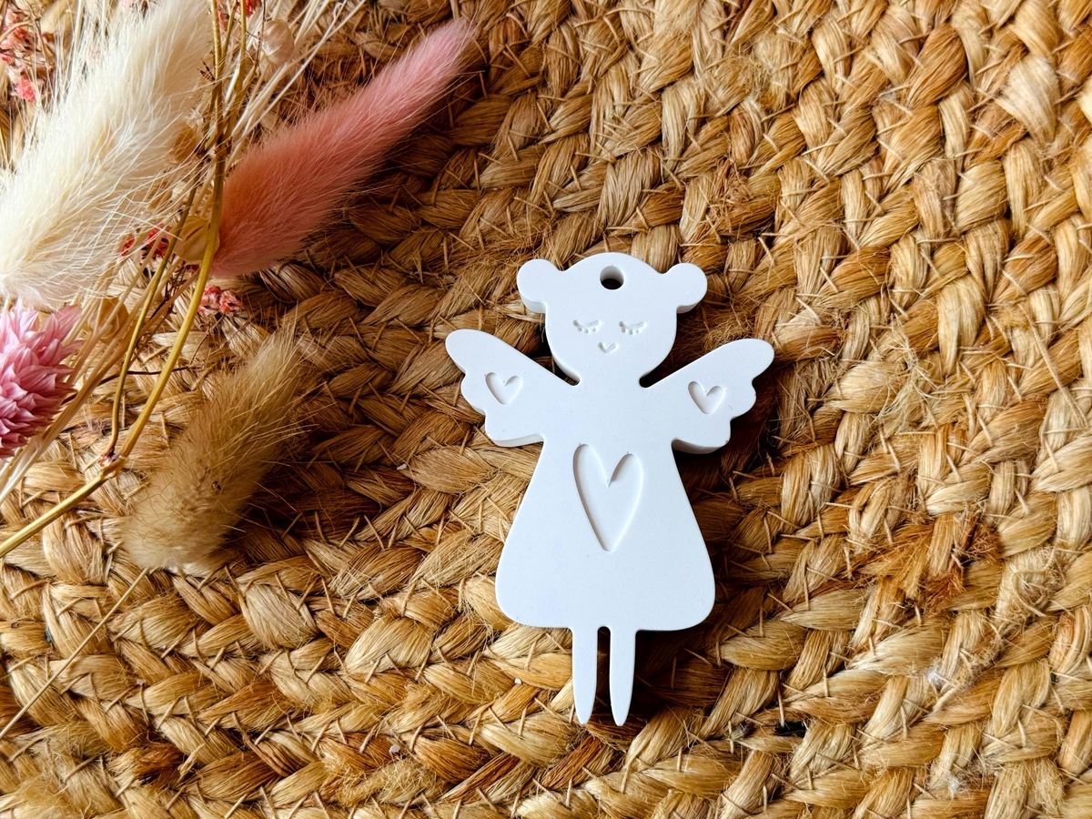 Silikon Gießform niedlicher Engel zum Aufhängen mit Herzen HERZ – Weihnachten – Ansicht 7