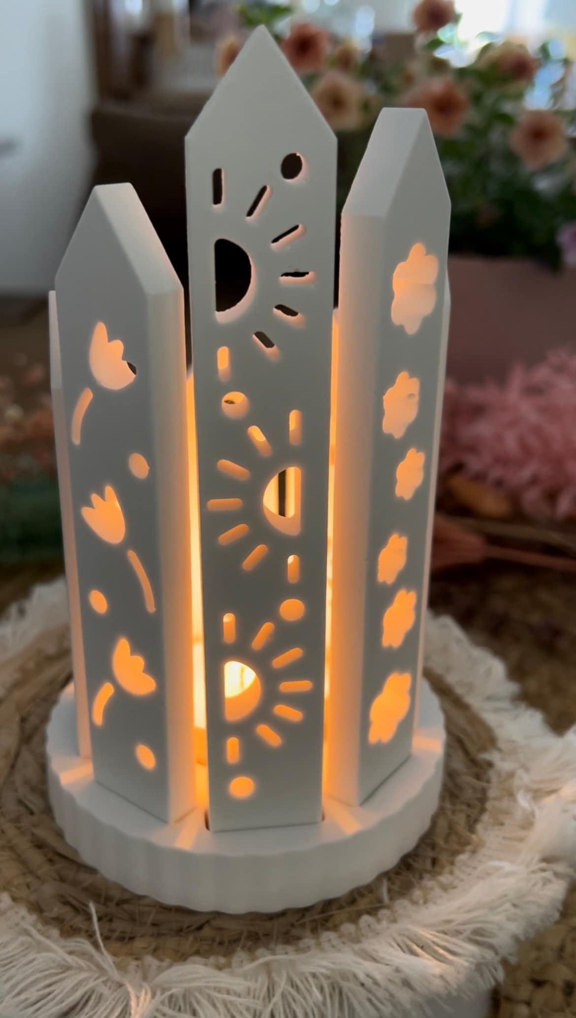 Silikon - Gießform -Klötzchenmatte Floral - Klötzchen Lichthäuser - Lichthausklötzchen - Klötzchen - Windlicht - Sommerwindlicht -