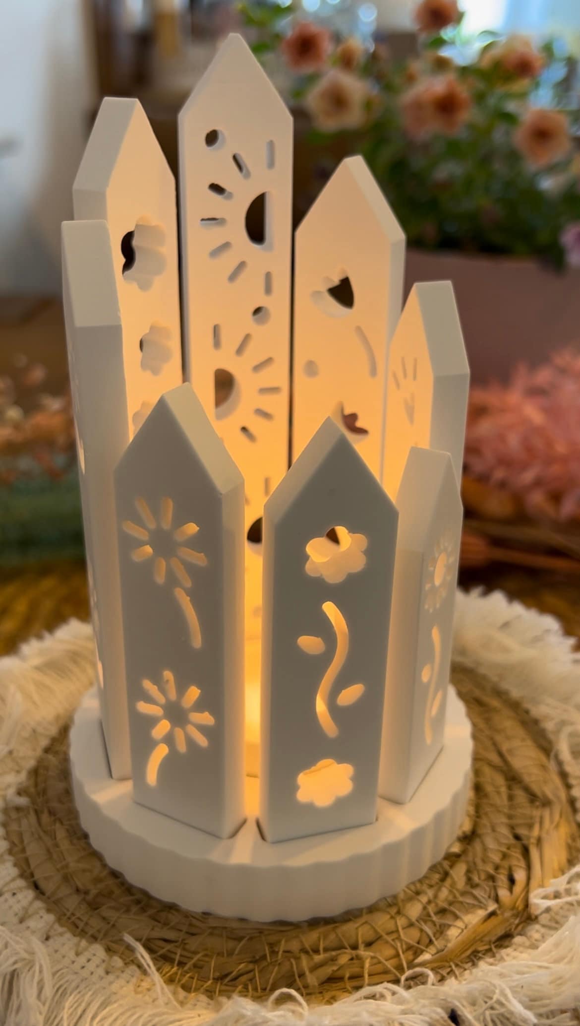 Silikon - Gießform -Klötzchenmatte Floral - Klötzchen Lichthäuser - Lichthausklötzchen - Klötzchen - Windlicht - Sommerwindlicht -