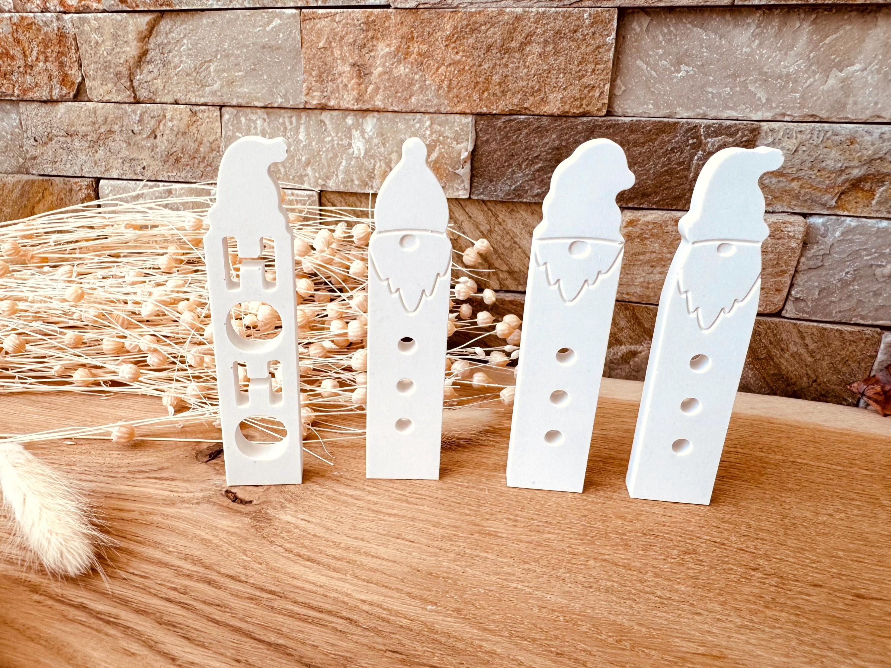 Silikon - Gießform -Klötzchen Weihnachtsmänner - Klötzchen Lichthäuser - Lichthausklötzchen - Klötzchen - Windlicht - Weihnachtswindlicht -