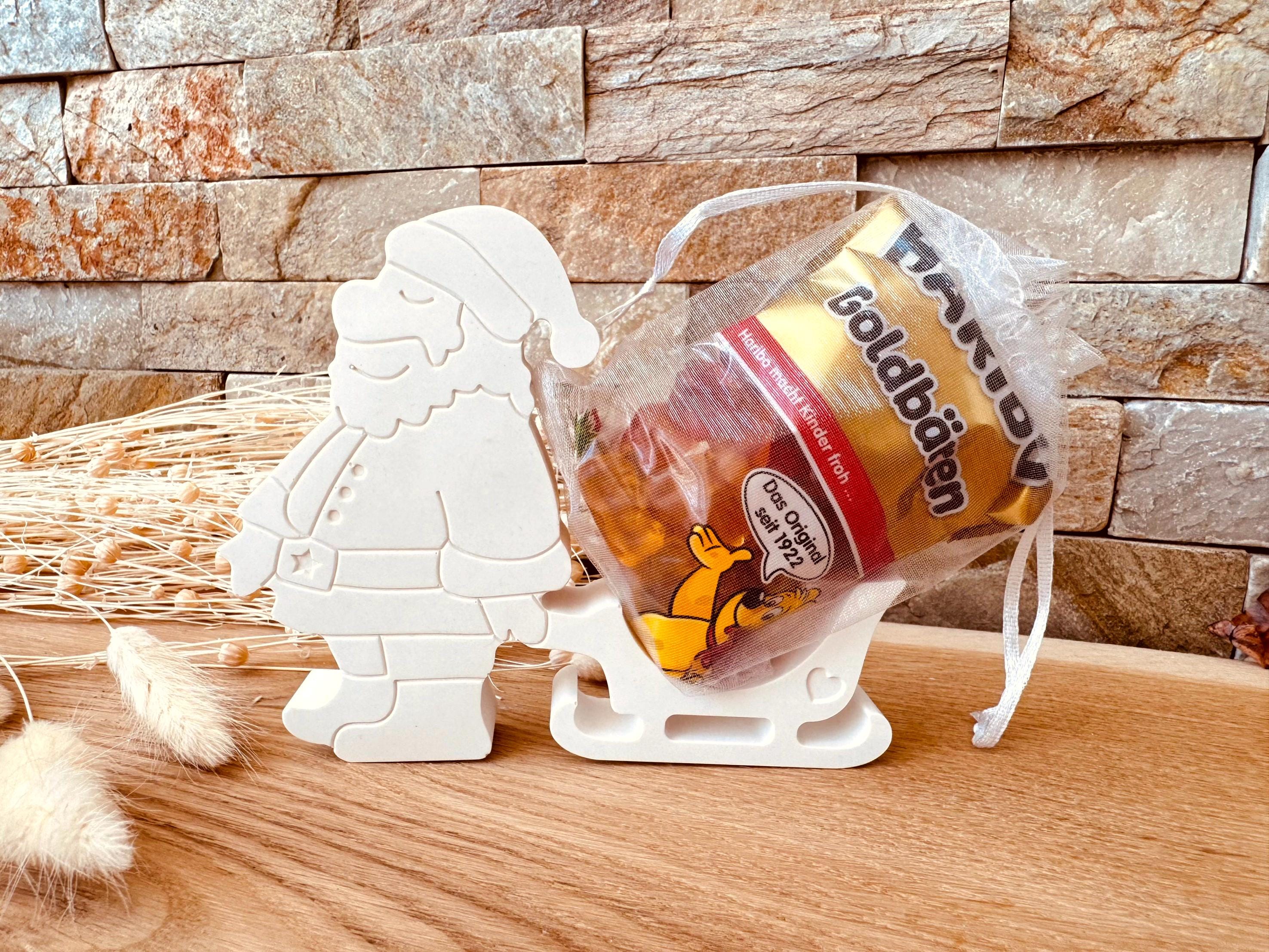 Silikon - Gießform - Weihnachtsmann mit Schlitten - Überraschungsei - Schokoladenhalter -