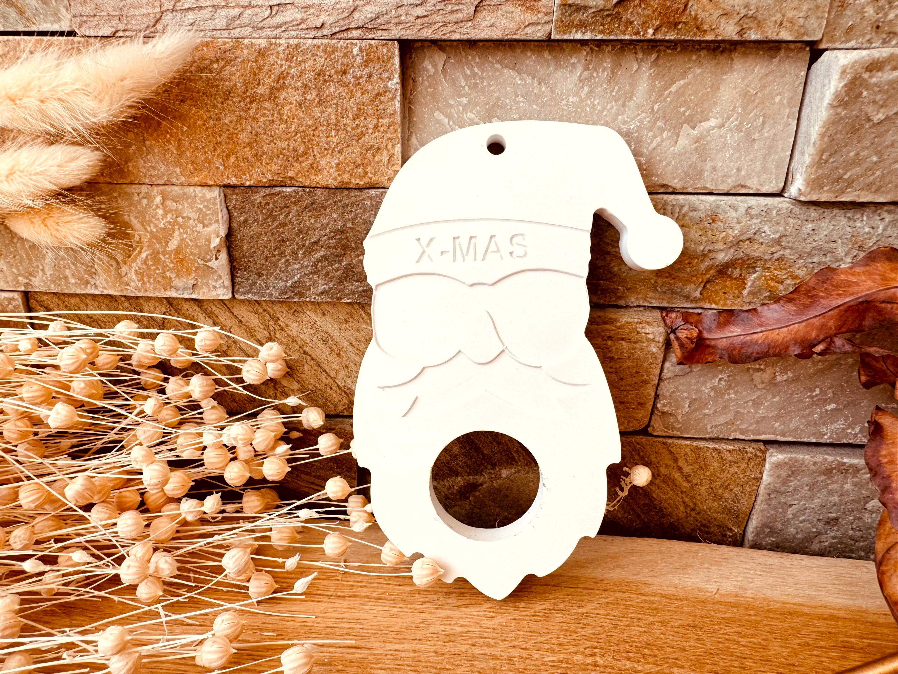 Silikon - Gießform - cooler Weihnachtsmann als Schokoladenhalter -