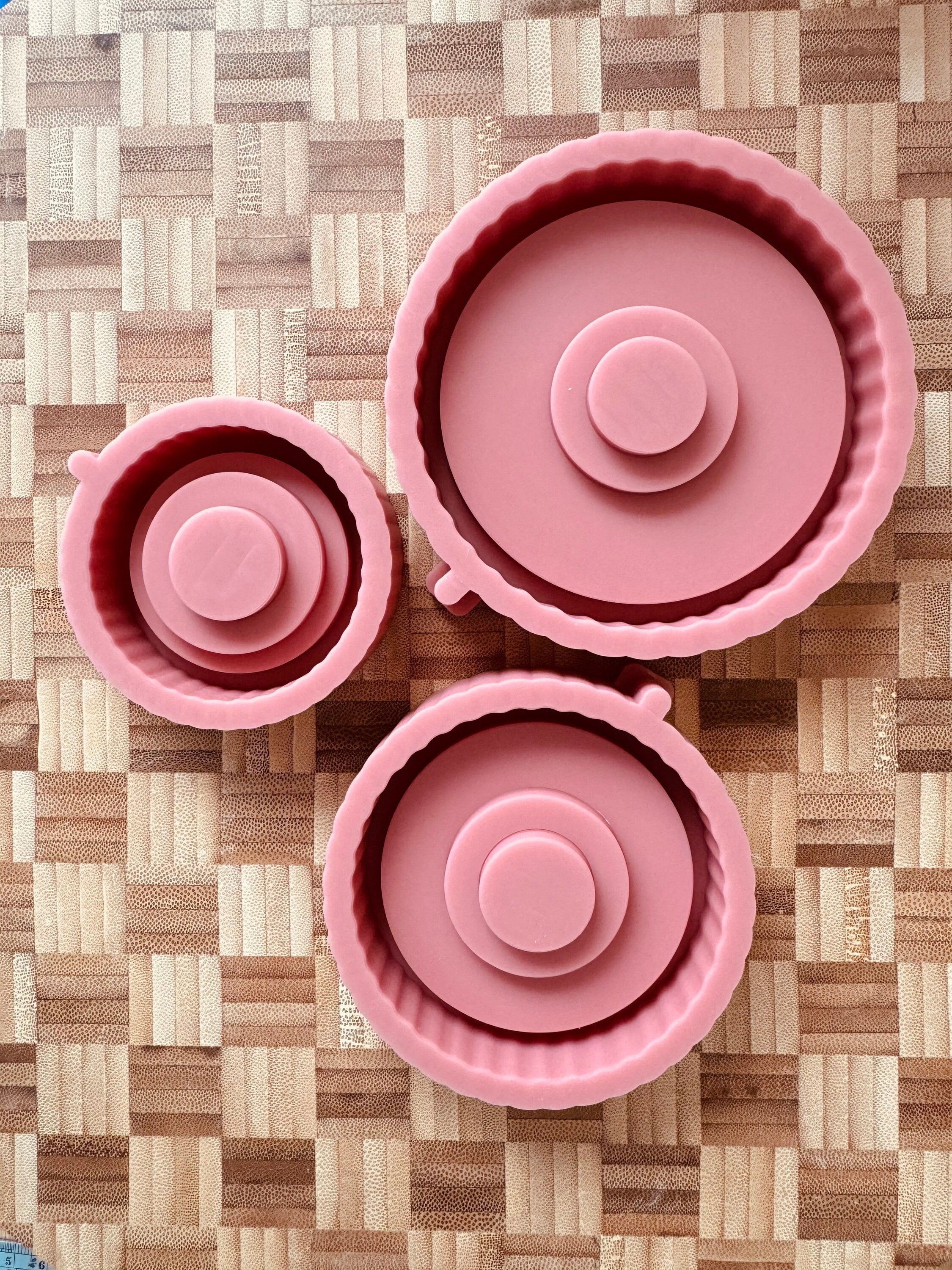 Silikon - Gießform - Gartenfackel - Windlicht - Fackelhalter - Fackellicht - mit Rillen -