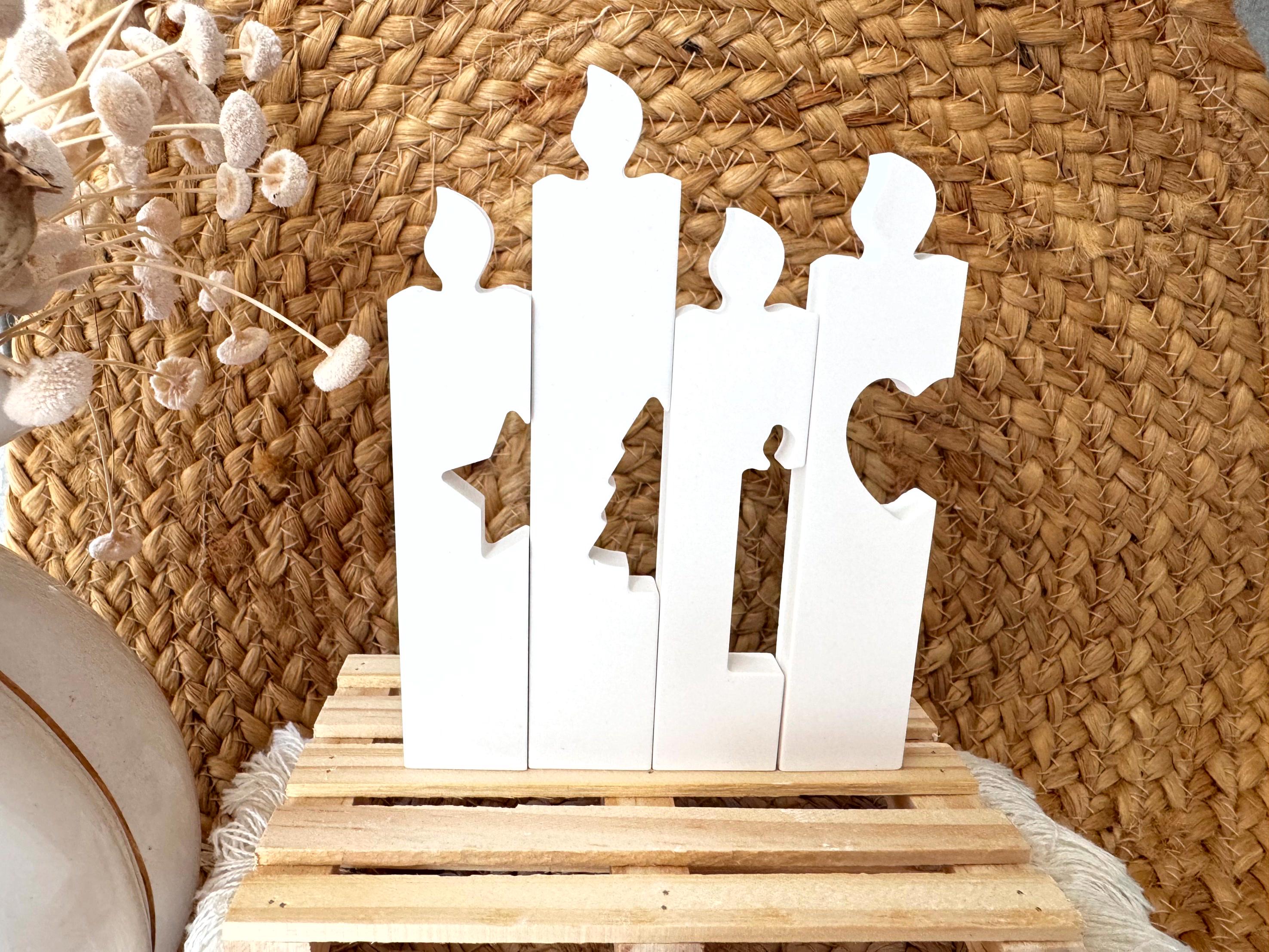 Silikon - Gießform -Klötzchen 4er Set Kerzen- Klötzchen Lichthäuser - Lichthausklötzchen - Klötzchen - Weihnachtswindlicht -