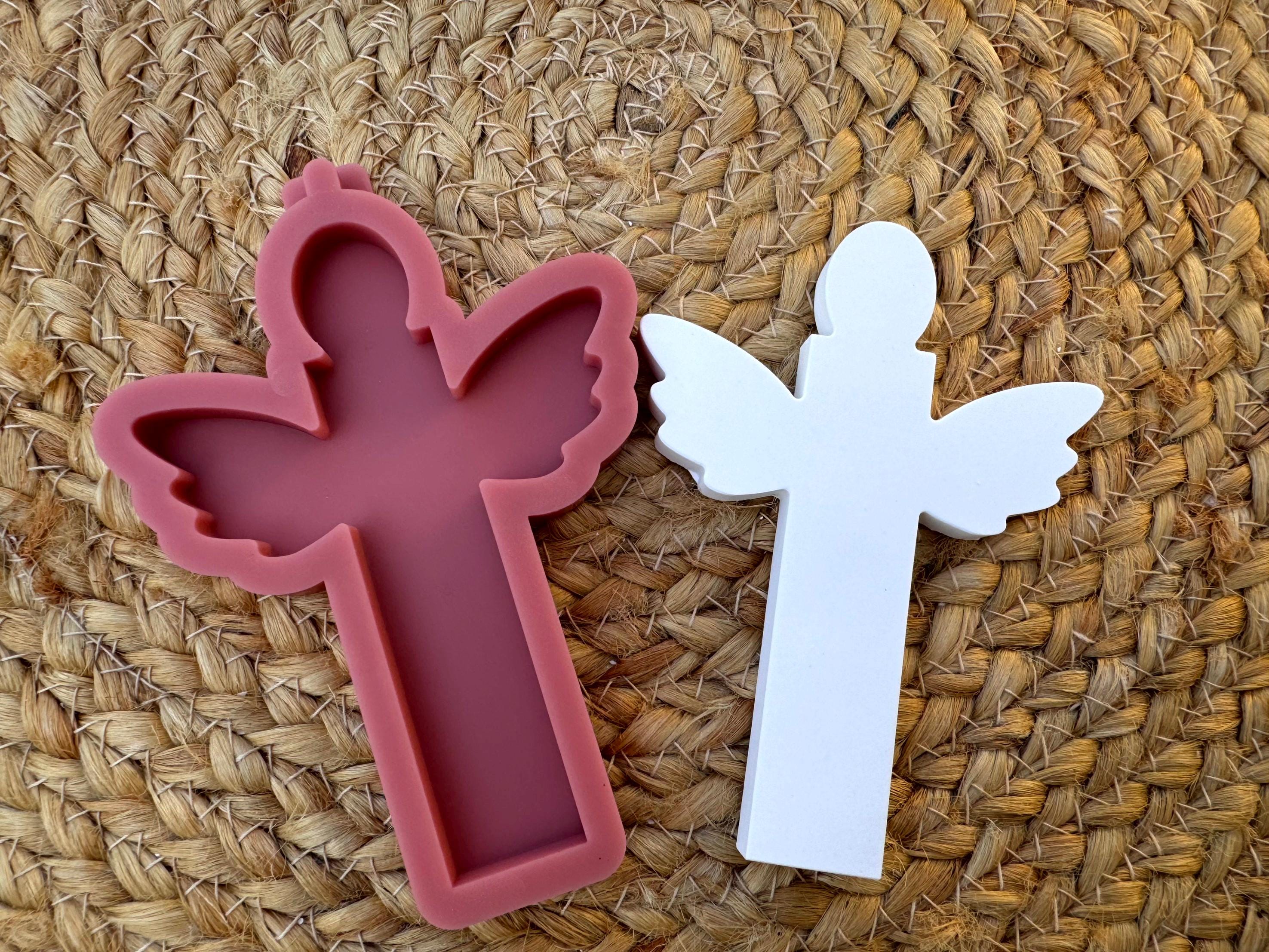 Silikon - Gießform -Klötzchen Engel mit kleinen Flügeln - Klötzchen Lichthäuser - Lichthausklötzchen - Klötzchen - Weihnachtswindlicht -