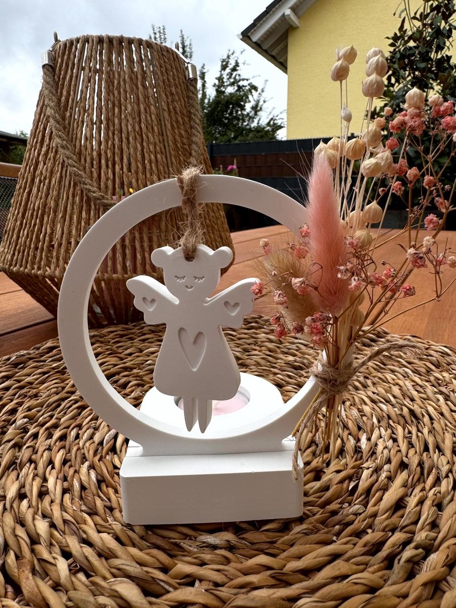 Silikon Gießform niedlicher Engel zum Aufhängen mit Herzen HERZ – Weihnachten – Ansicht 2