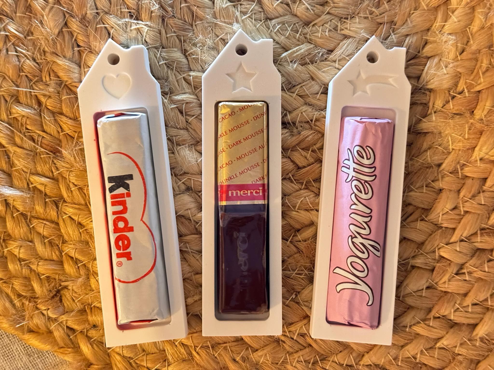 Silikon - Gießform - Häuser als Schokoladenriegelhalter - Aufhänger - verschiedene Muster -