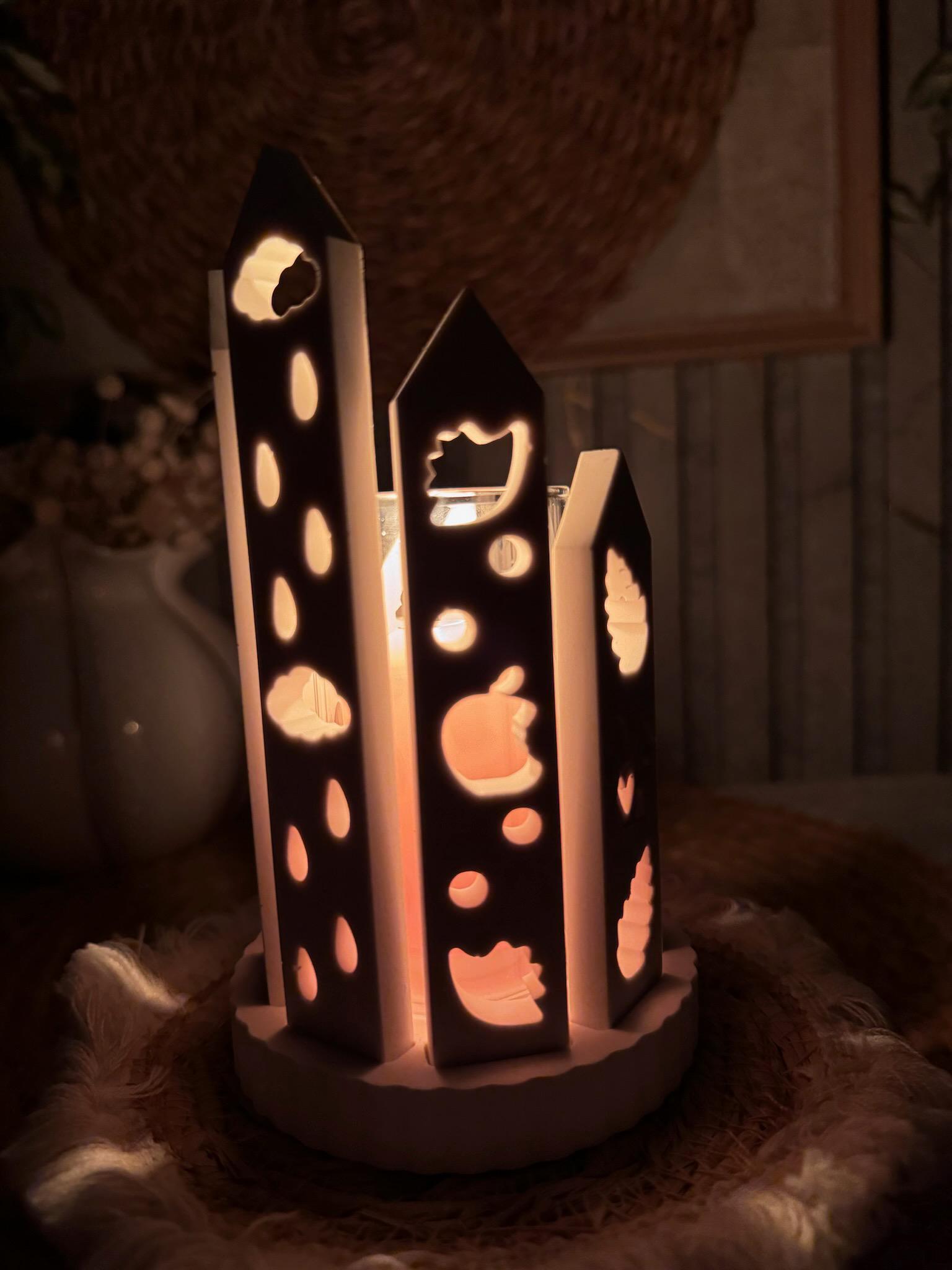 Silikon - Gießform -Klötzchenmatte Herbst - Klötzchen Lichthäuser - Lichthausklötzchen - Klötzchen - Windlicht - Herbstwindlicht -