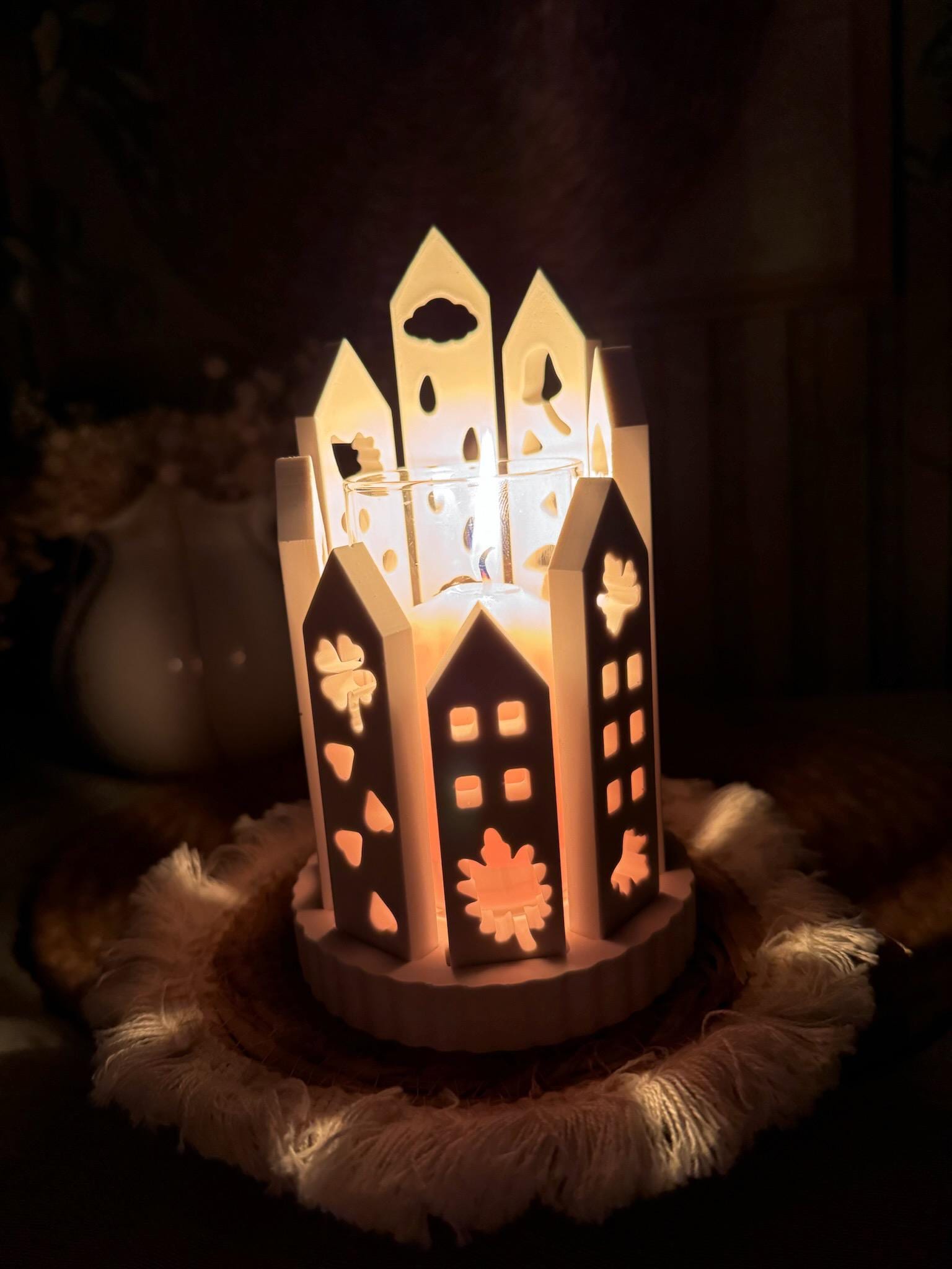 Silikon - Gießform -Klötzchenmatte Herbst - Klötzchen Lichthäuser - Lichthausklötzchen - Klötzchen - Windlicht - Herbstwindlicht -