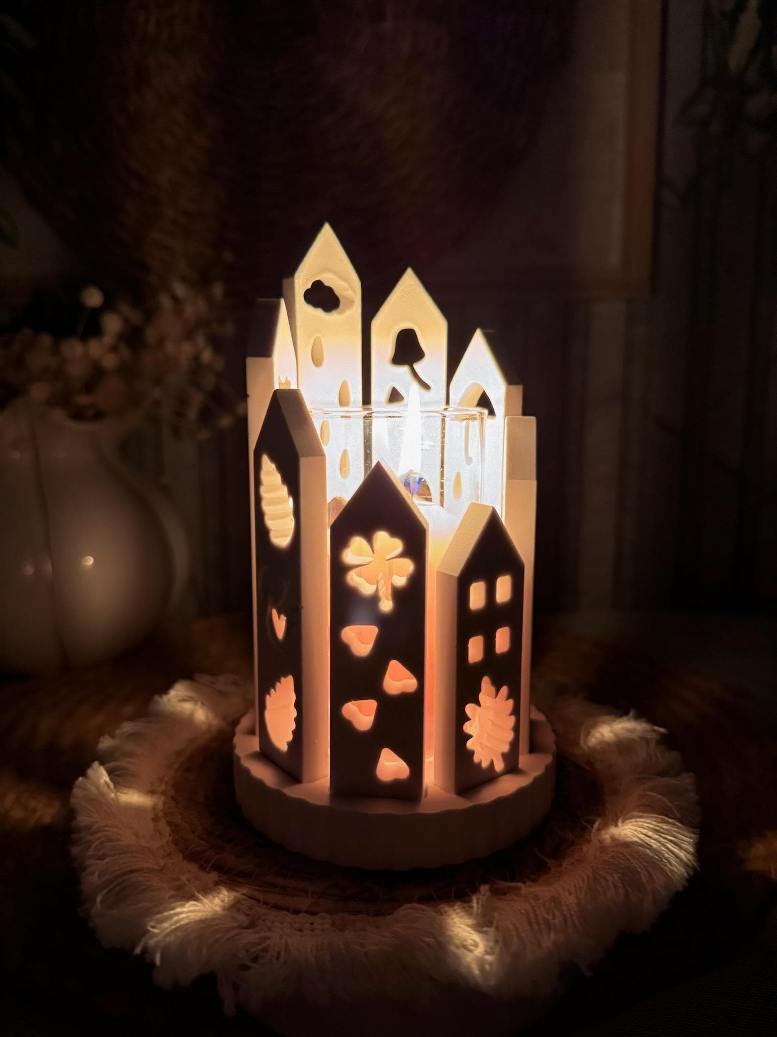 Silikon - Gießform -Klötzchenmatte Herbst - Klötzchen Lichthäuser - Lichthausklötzchen - Klötzchen - Windlicht - Herbstwindlicht -