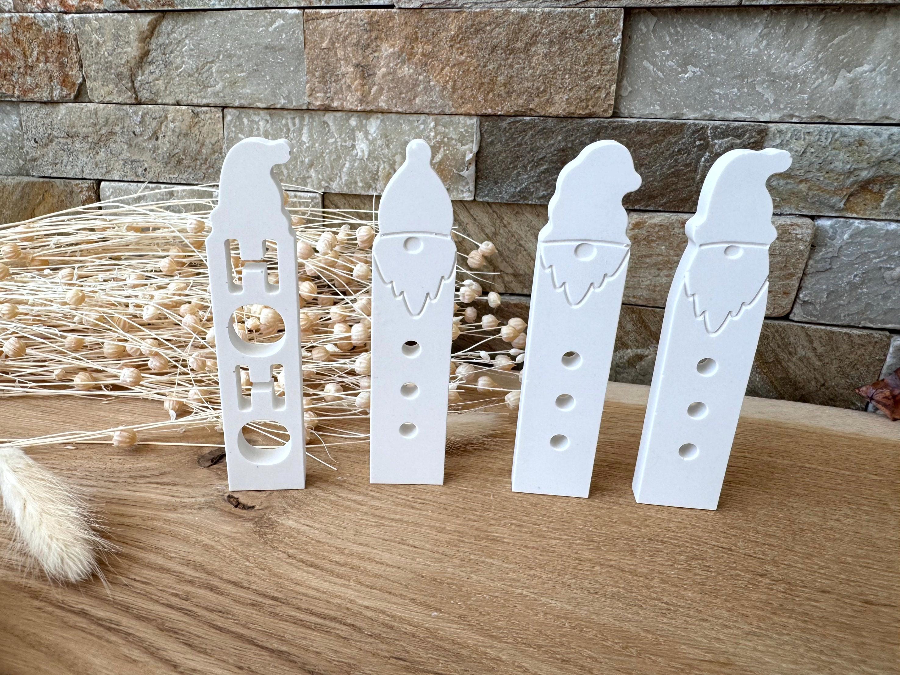 Silikon - Gießform -Klötzchen Weihnachtsmänner - Klötzchen Lichthäuser - Lichthausklötzchen - Klötzchen - Windlicht - Weihnachtswindlicht -