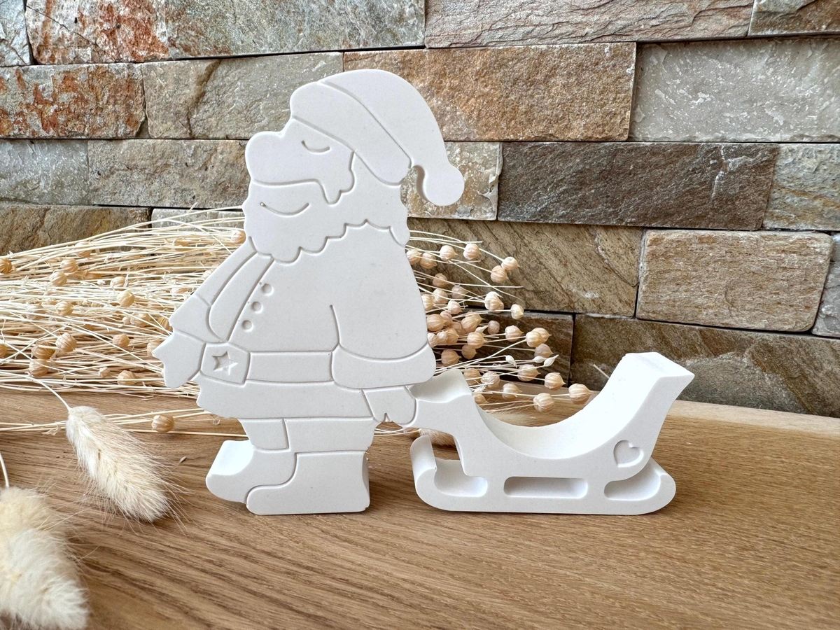 Silikon Gießform Weihnachtsmann mit Schlitten Überraschungsei Schokoladenhalter – Ansicht 6