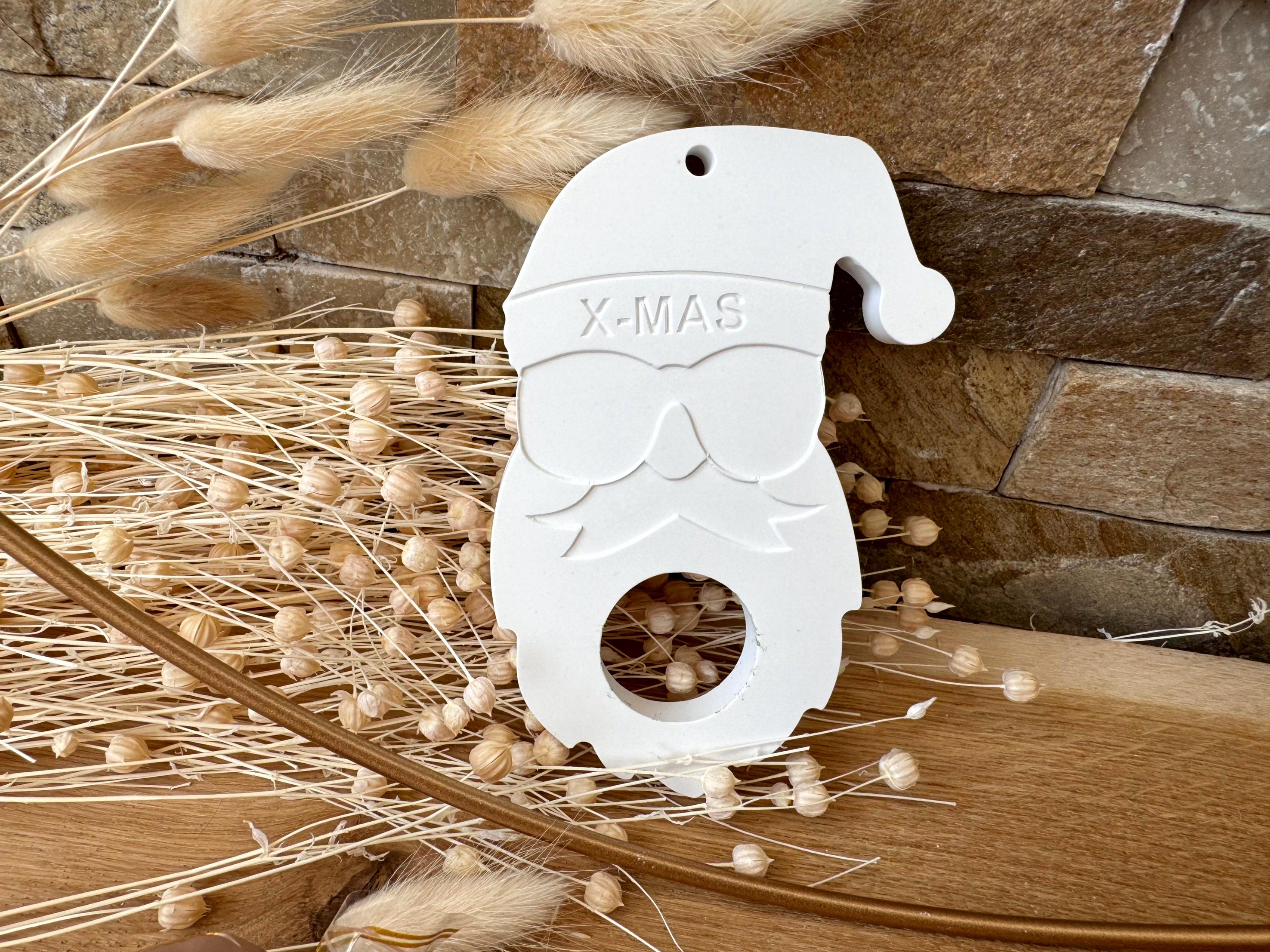Silikon - Gießform - cooler Weihnachtsmann als Schokoladenhalter -
