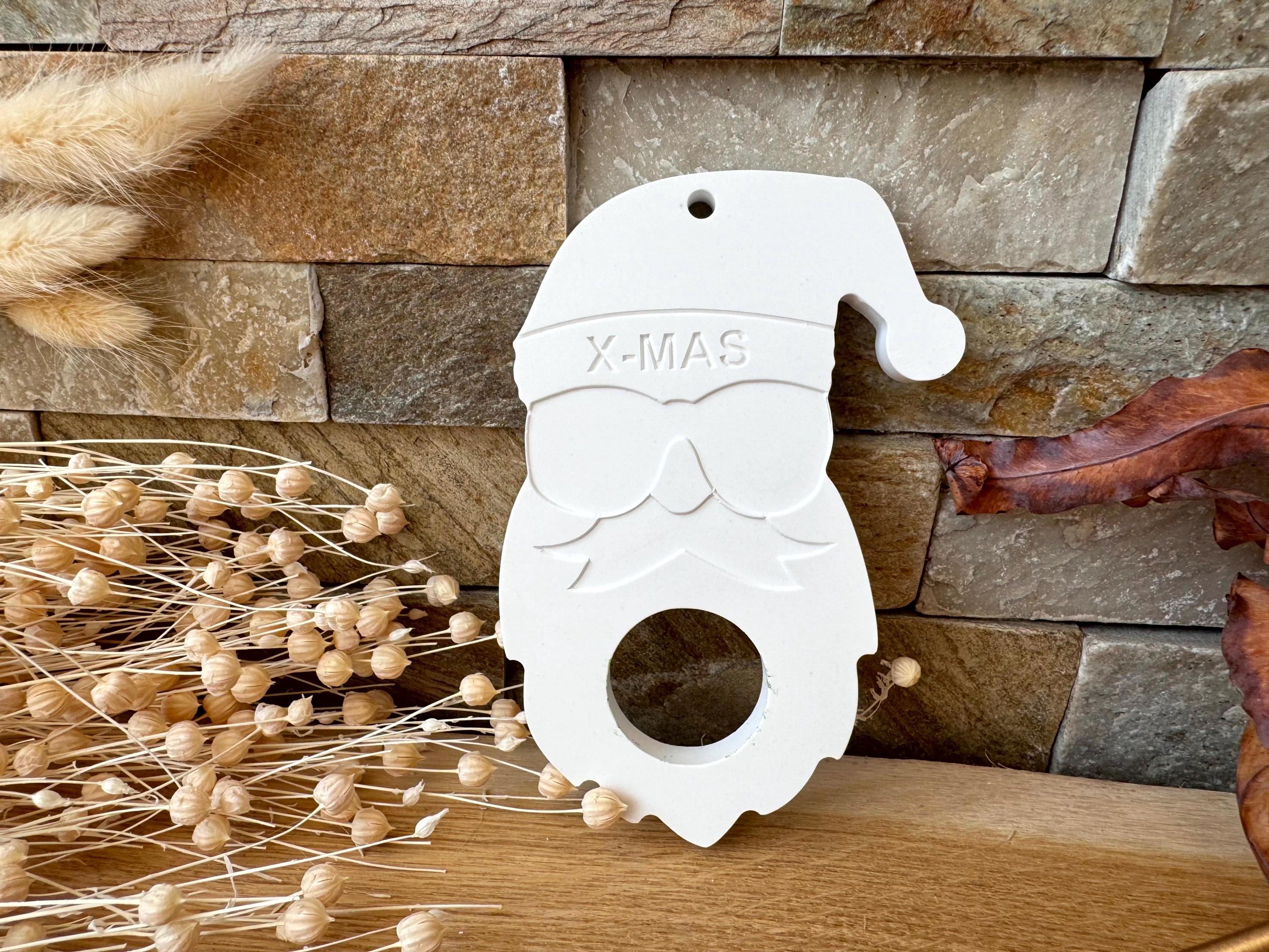 Silikon - Gießform - cooler Weihnachtsmann als Schokoladenhalter -
