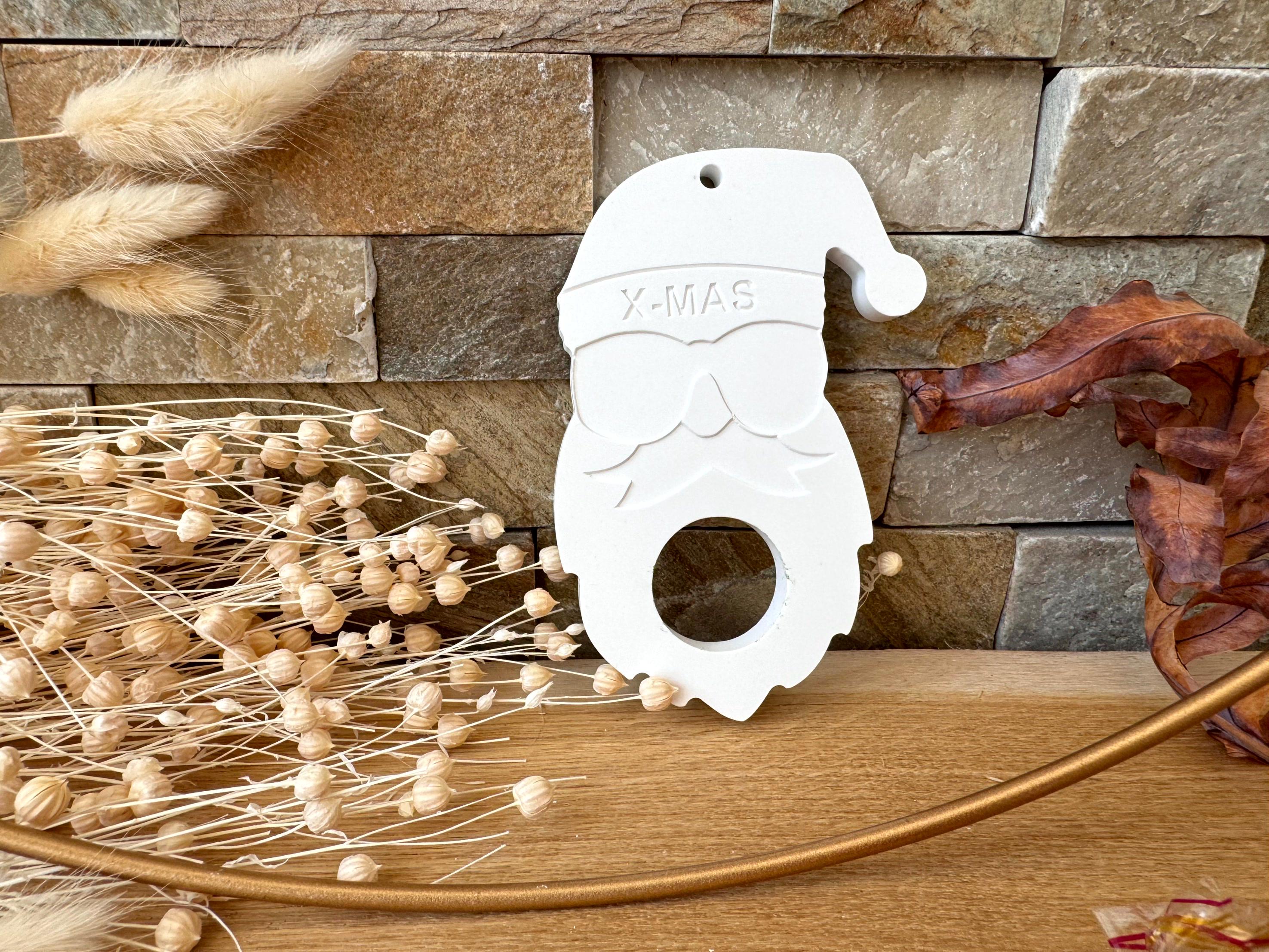 Silikon - Gießform - cooler Weihnachtsmann als Schokoladenhalter -