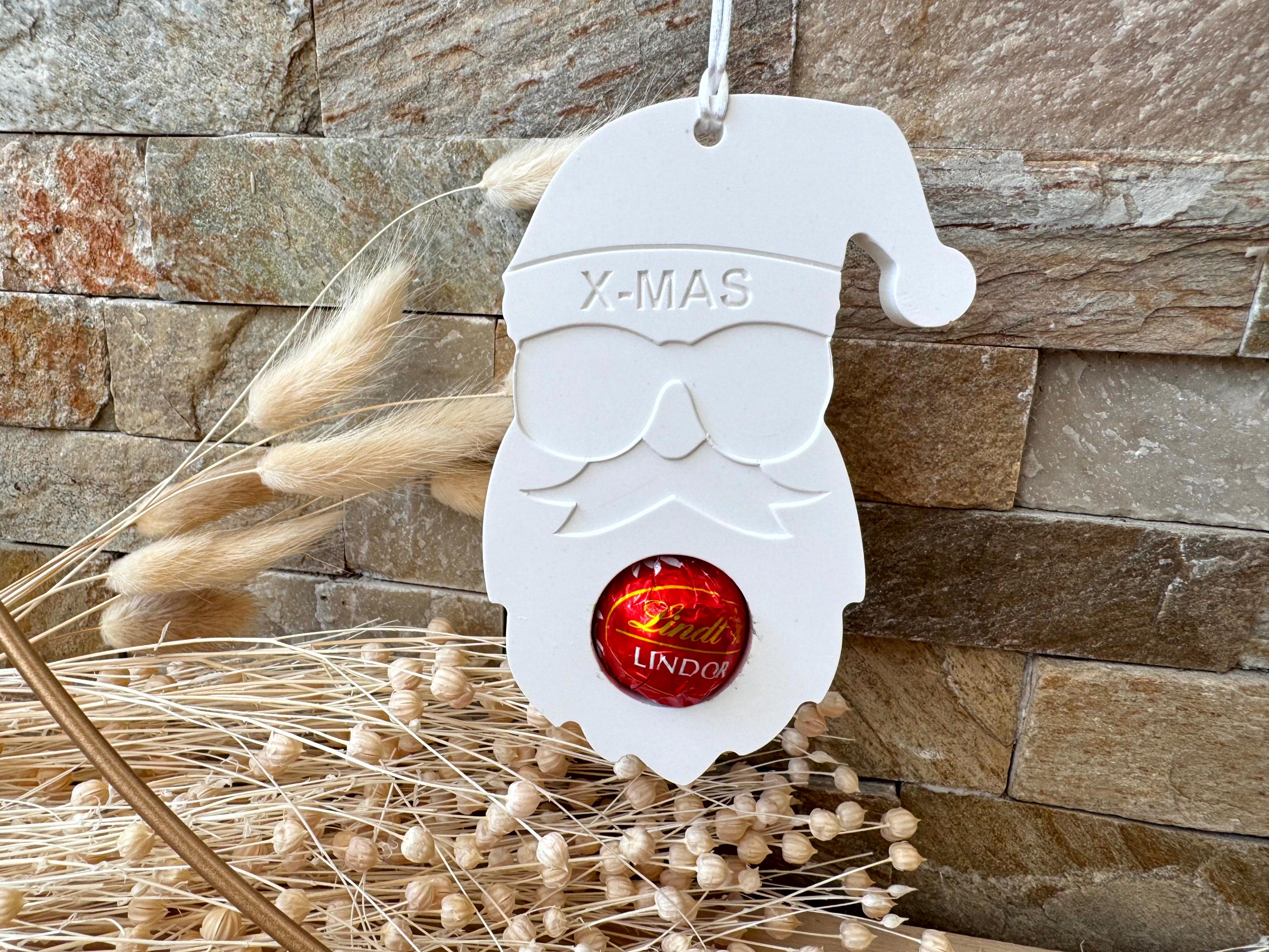 Silikon - Gießform - cooler Weihnachtsmann als Schokoladenhalter -