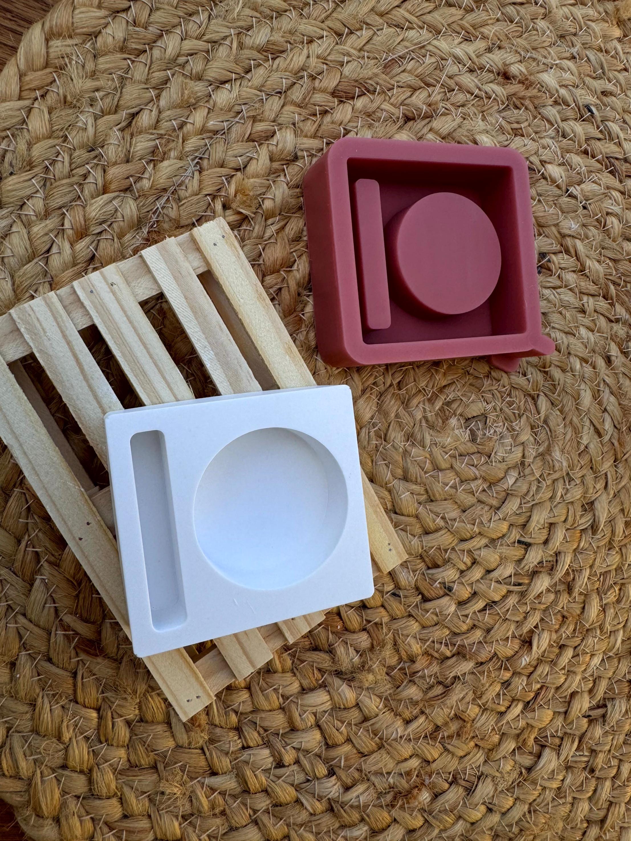 Silikon - Gießform -Teelichthalter mit Platz für 2 Klötzchen - Klötzchen Lichthäuser - Lichthausklötzchen - Klötzchen - Windlicht -