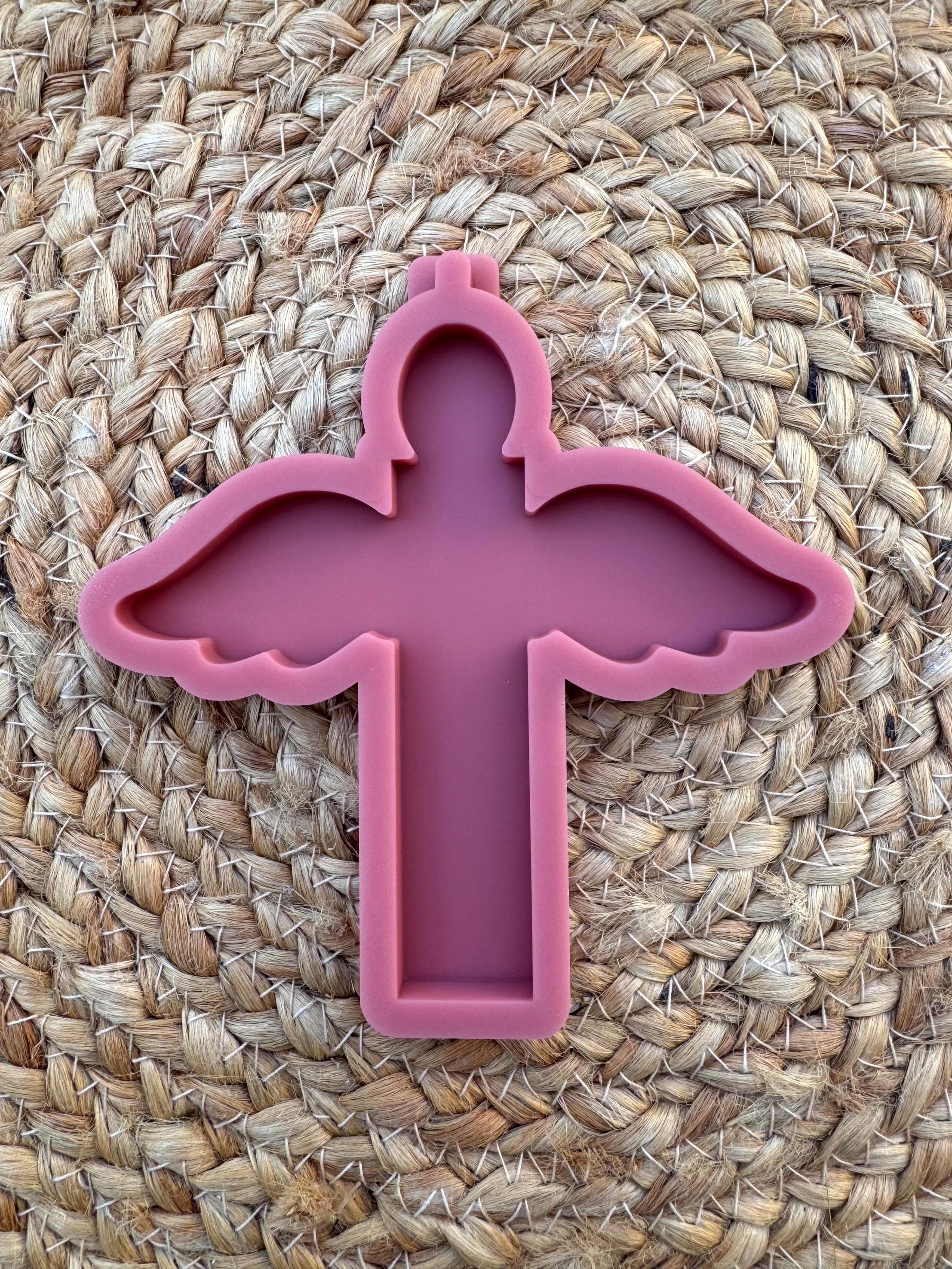 Silikon - Gießform -Klötzchen Engel mit mittleren Flügeln - Klötzchen Lichthäuser - Lichthausklötzchen - Klötzchen - Weihnachtswindlicht -