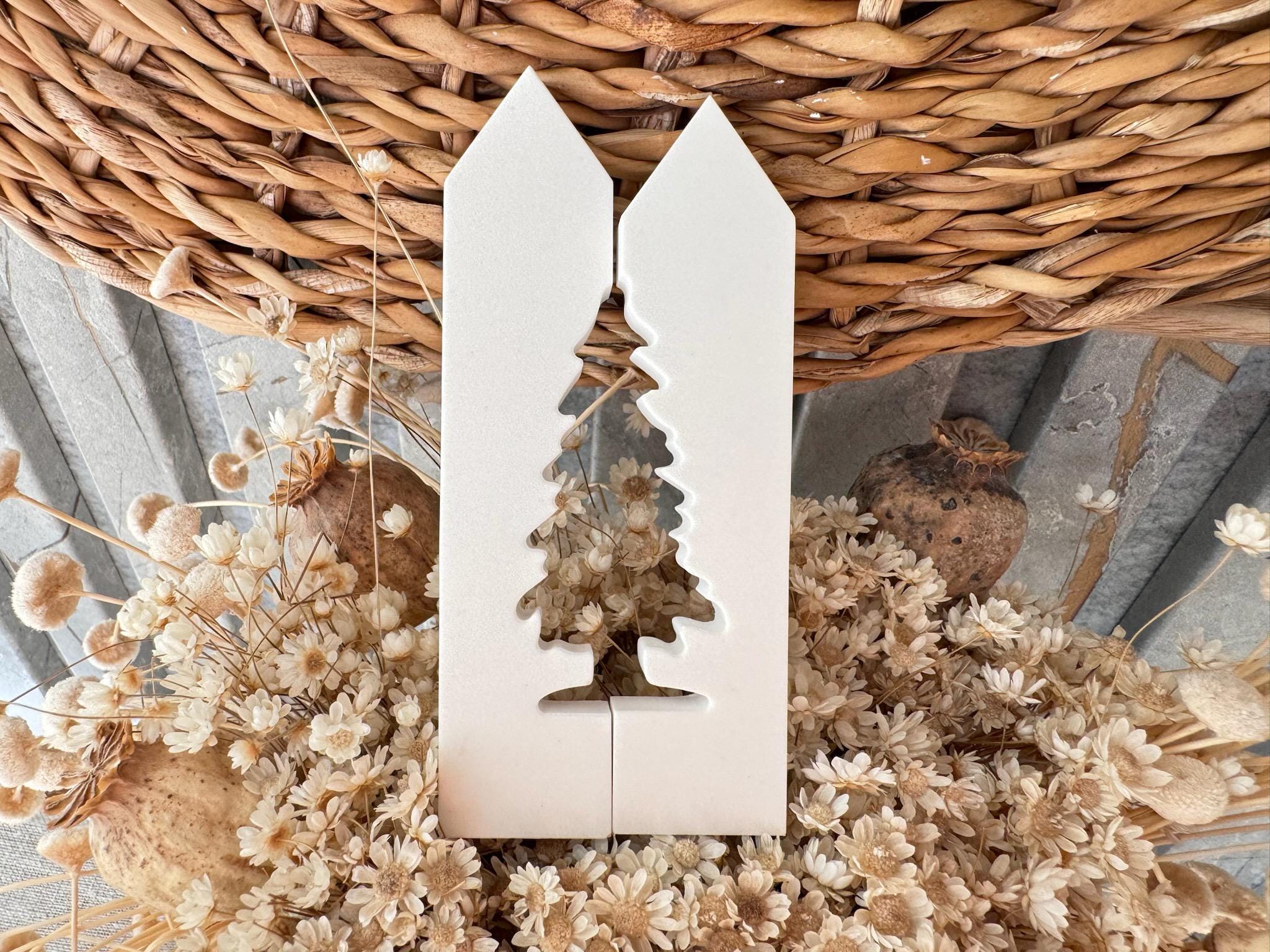 Silikon - Gießform -2 Klötzchen Tannenbaum - Klötzchen Lichthäuser - Lichthausklötzchen - Klötzchen - Windlicht -