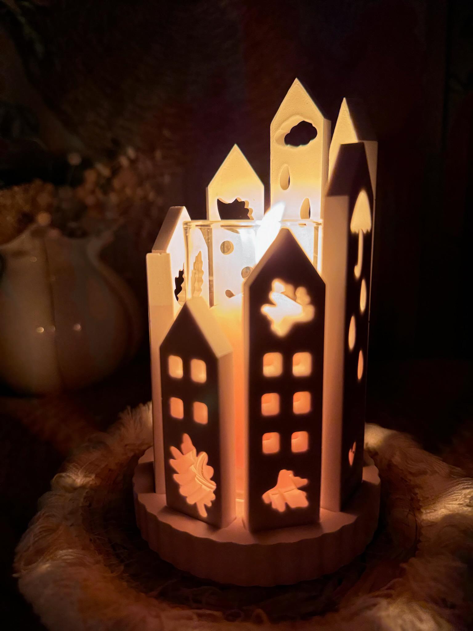 Silikon - Gießform -Klötzchenmatte Herbst - Klötzchen Lichthäuser - Lichthausklötzchen - Klötzchen - Windlicht - Herbstwindlicht -
