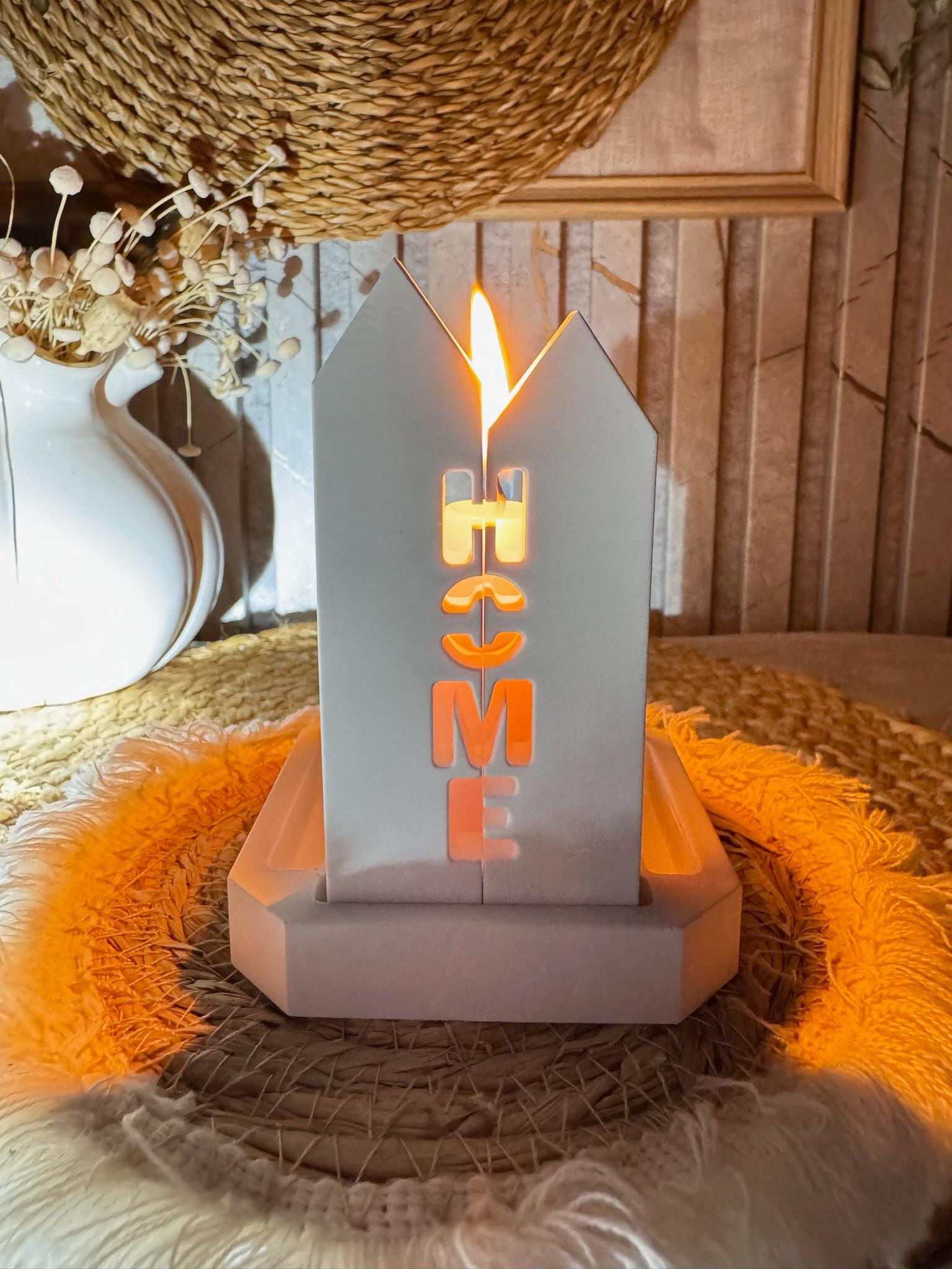 Silikon - Gießform -2 Klötzchen HOME - Klötzchen Lichthäuser - Lichthausklötzchen - Klötzchen - Windlicht -