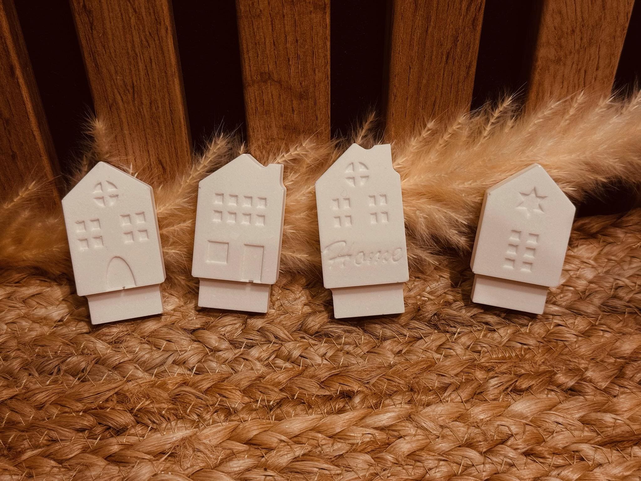 Silikon - Gießform - Klötzchenhäuser Home und Sternchen - Klötzchen - Häuserkranz -
