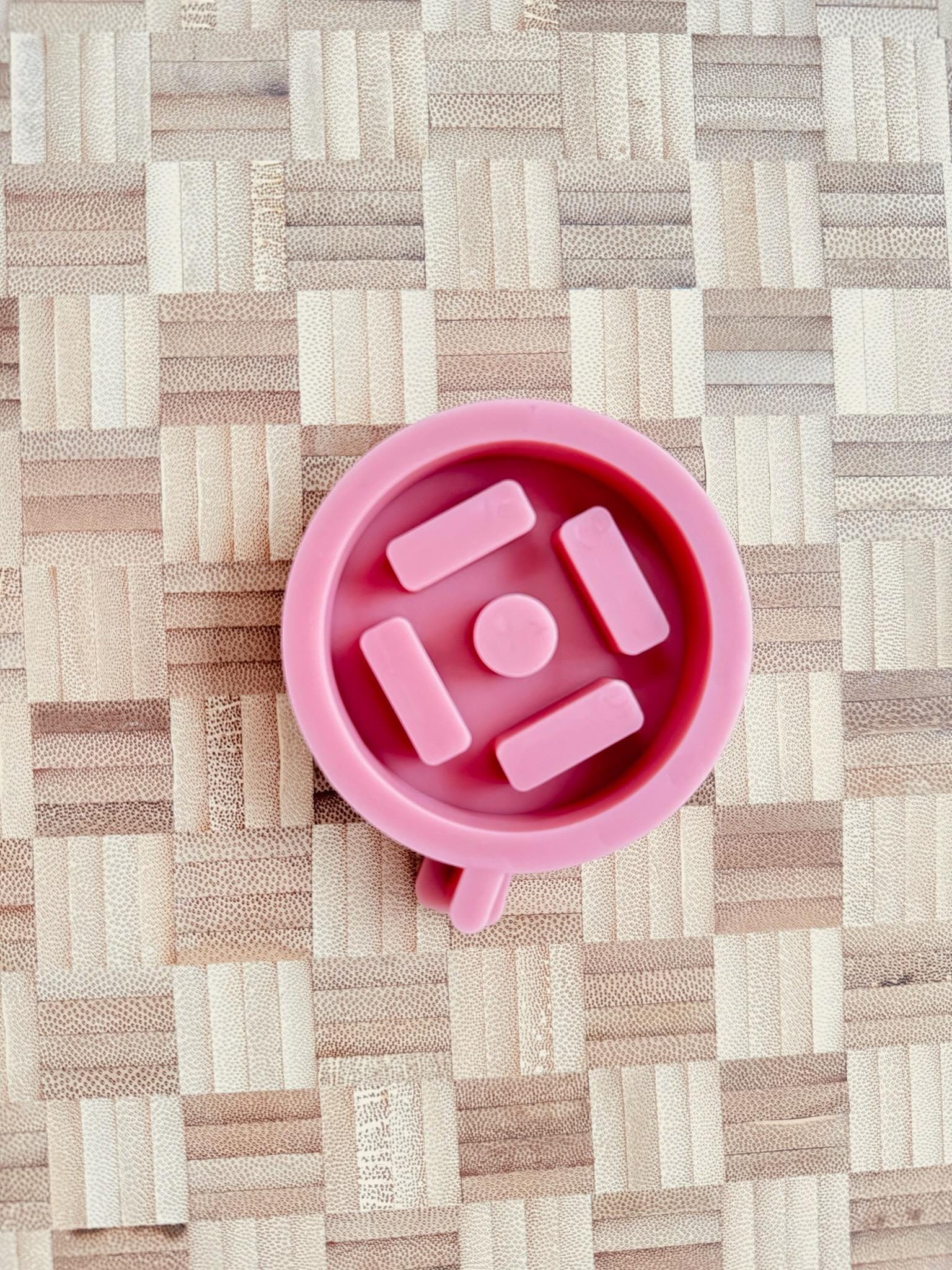 Silikon - Gießform - Klötzchenhäuser 4er Grundplatte - Baumstabkerze - Klötzchen - Häuserkranz -