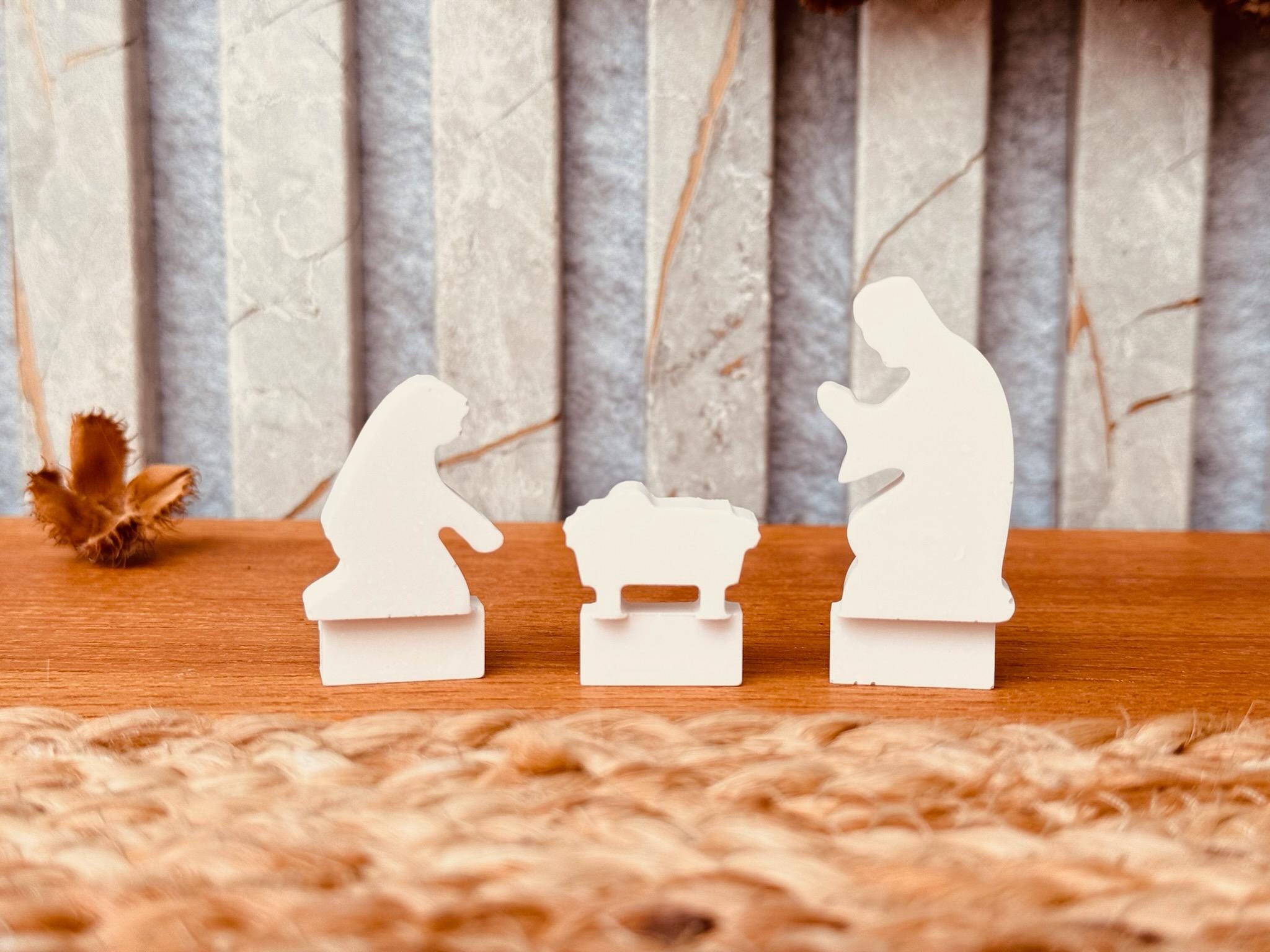 Silikon - Gießform - Josef - Maria - Krippe - Klötzchen - Häuserkranz -