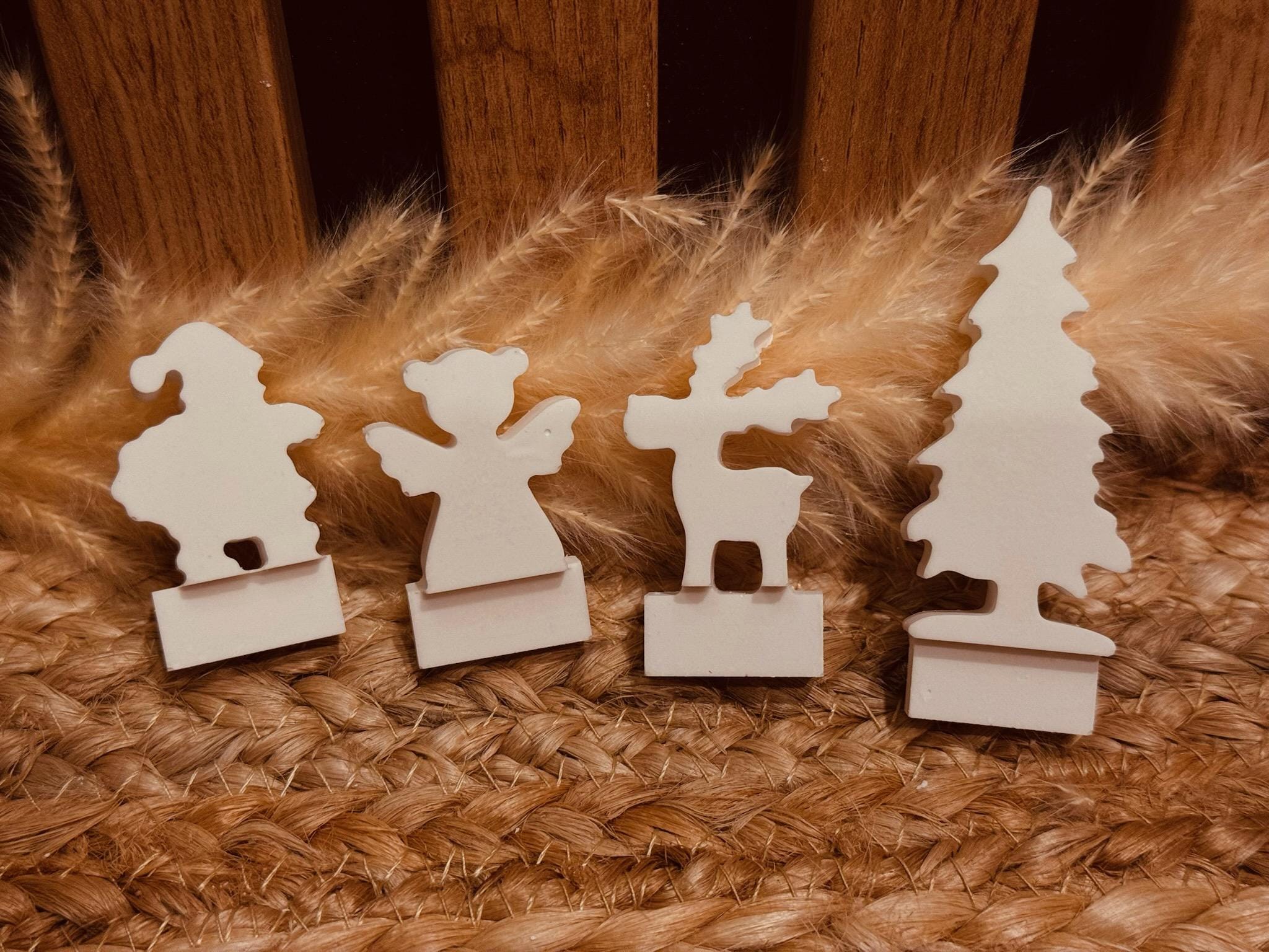 Silikon - Gießform - Klötzchenhäuser Weihnachtsmotive - Klötzchen - Häuserkranz -