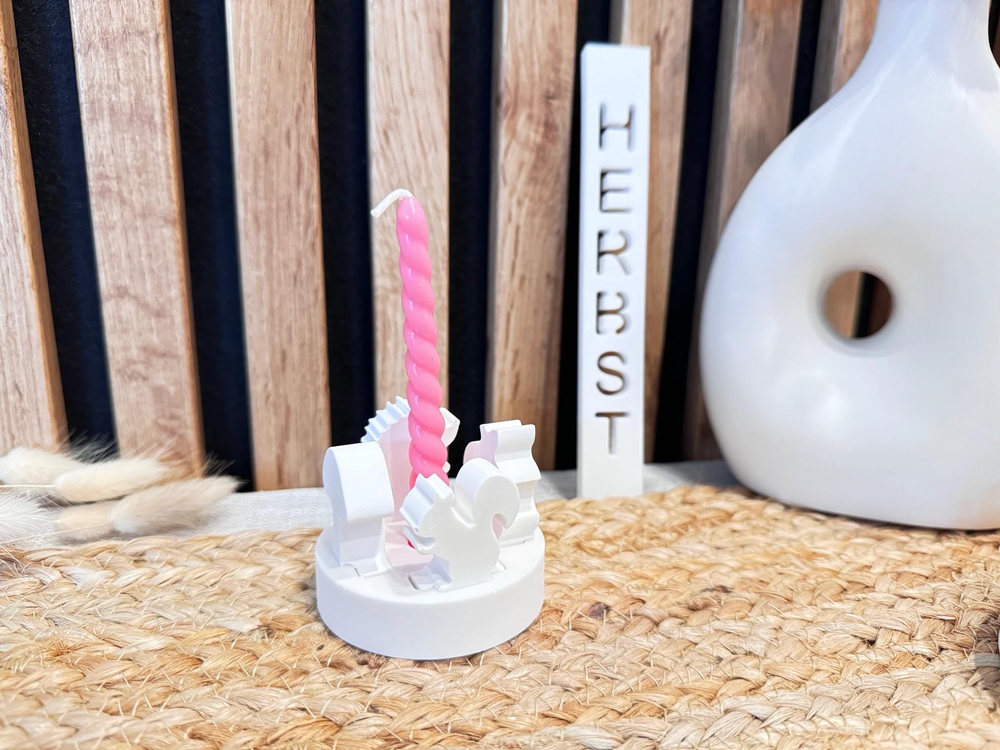 Silikon - Gießform - Klötzchenhäuser 4er Grundplatte - Baumstabkerze - Klötzchen - Häuserkranz -