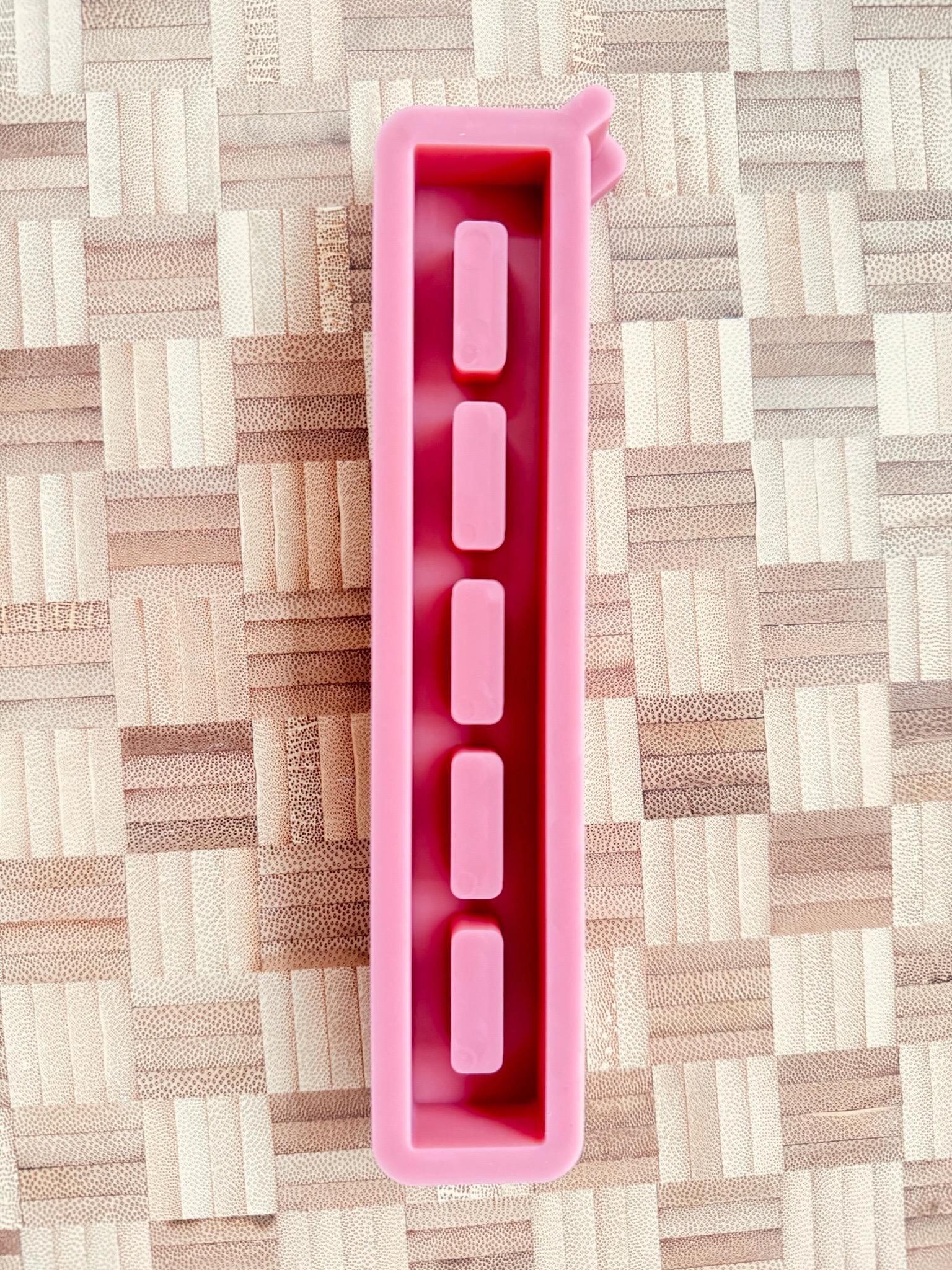 Silikon - Gießform - Klötzchenhäuser 5er Grundplatte - - Klötzchen - Häuserkranz -