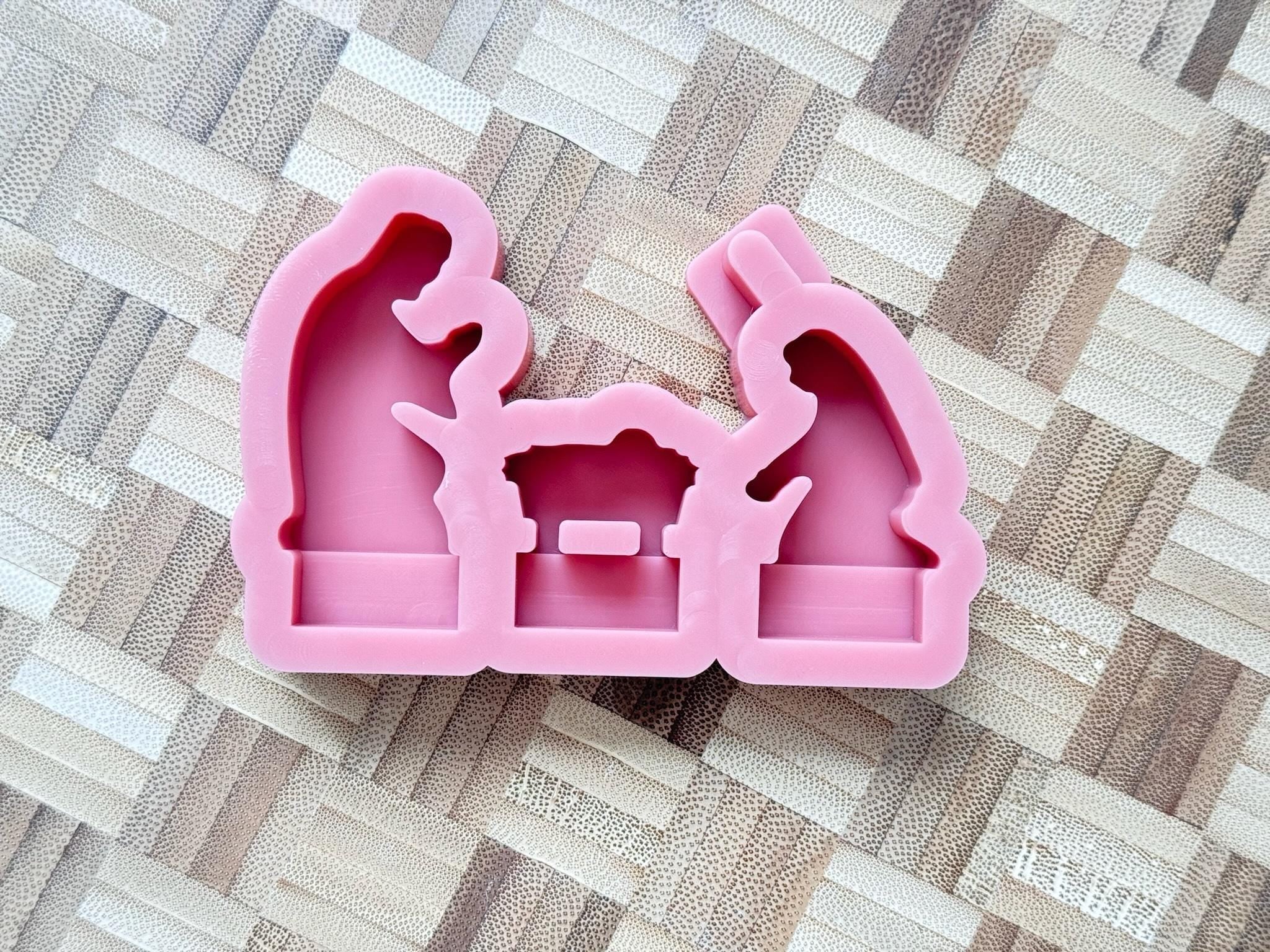 Silikon - Gießform - Josef - Maria - Krippe - Klötzchen - Häuserkranz -