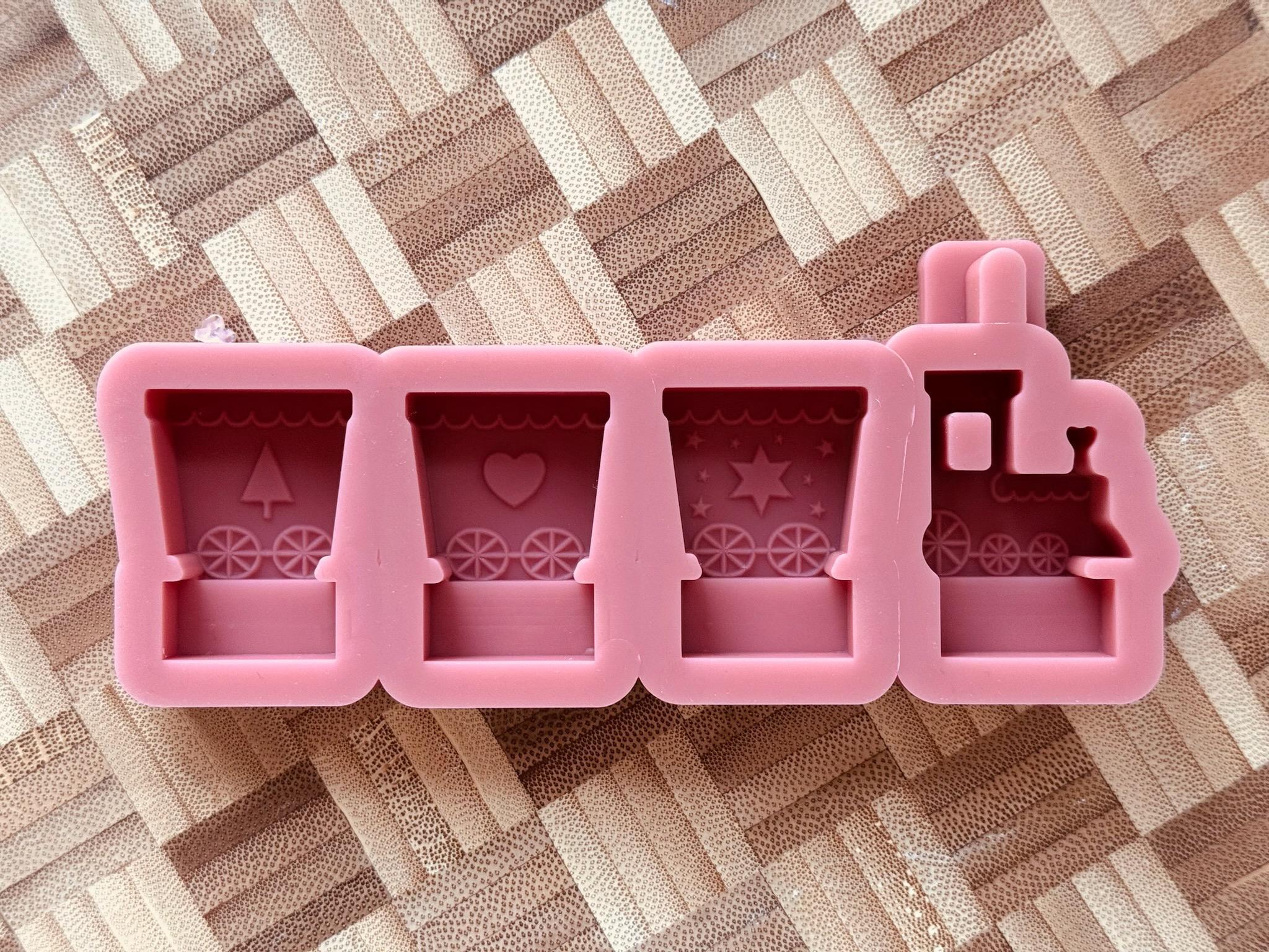 Silikon - Gießform - Weihnachtszug - Klötzchen - Häuserkranz -